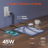 HyperGear SpeedBoost 45W USB-C PD Tri-Port GaN Fast Wall Charger with PPS and 6ft USB-C Cable