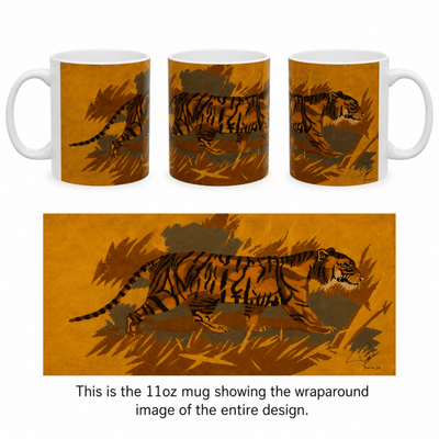 PimsArt Majestic Tiger Illustration Mug From Original Painting