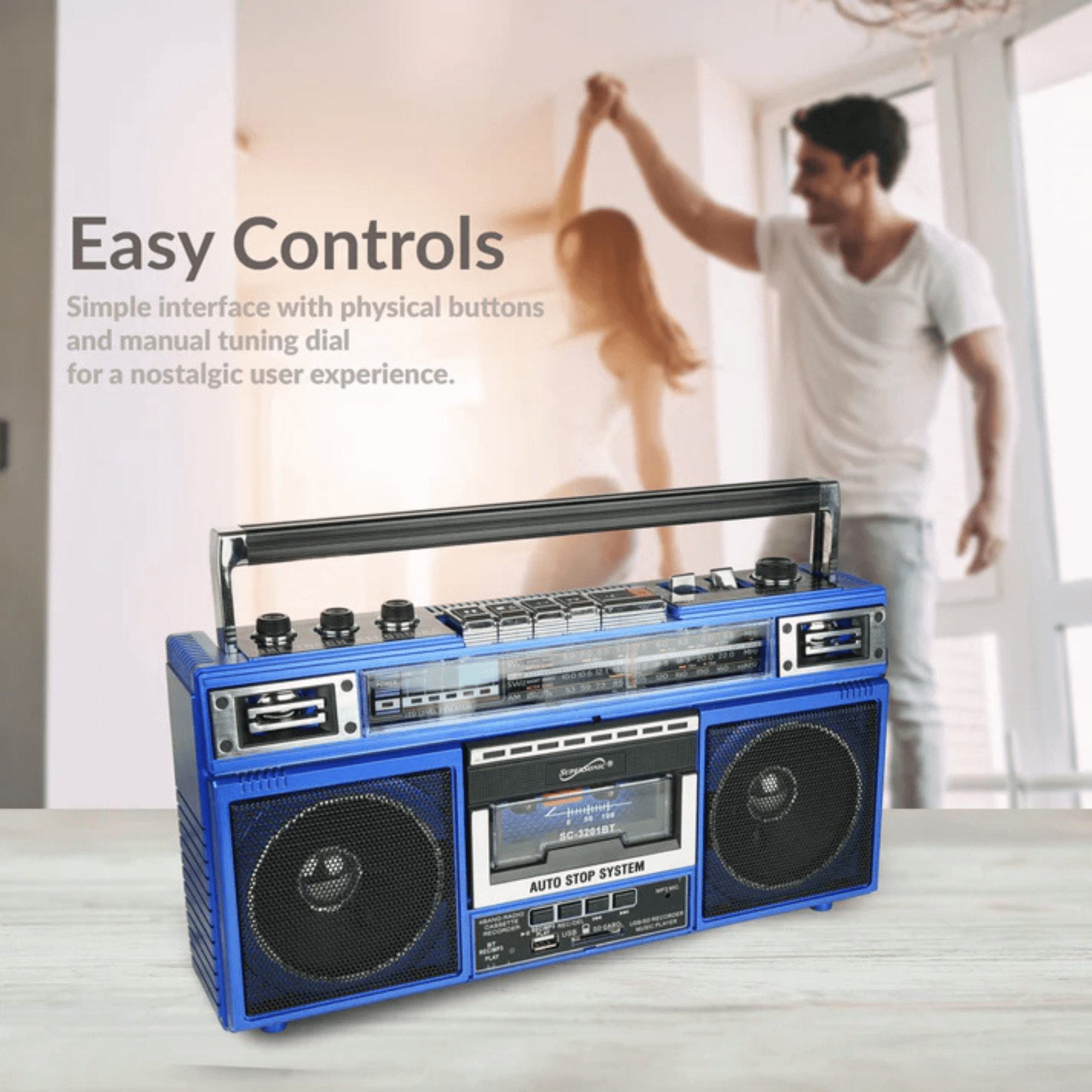 Supersonic 4 Band Bluetooth Radio & Cassette Player + Cassette To Mp3 Converter