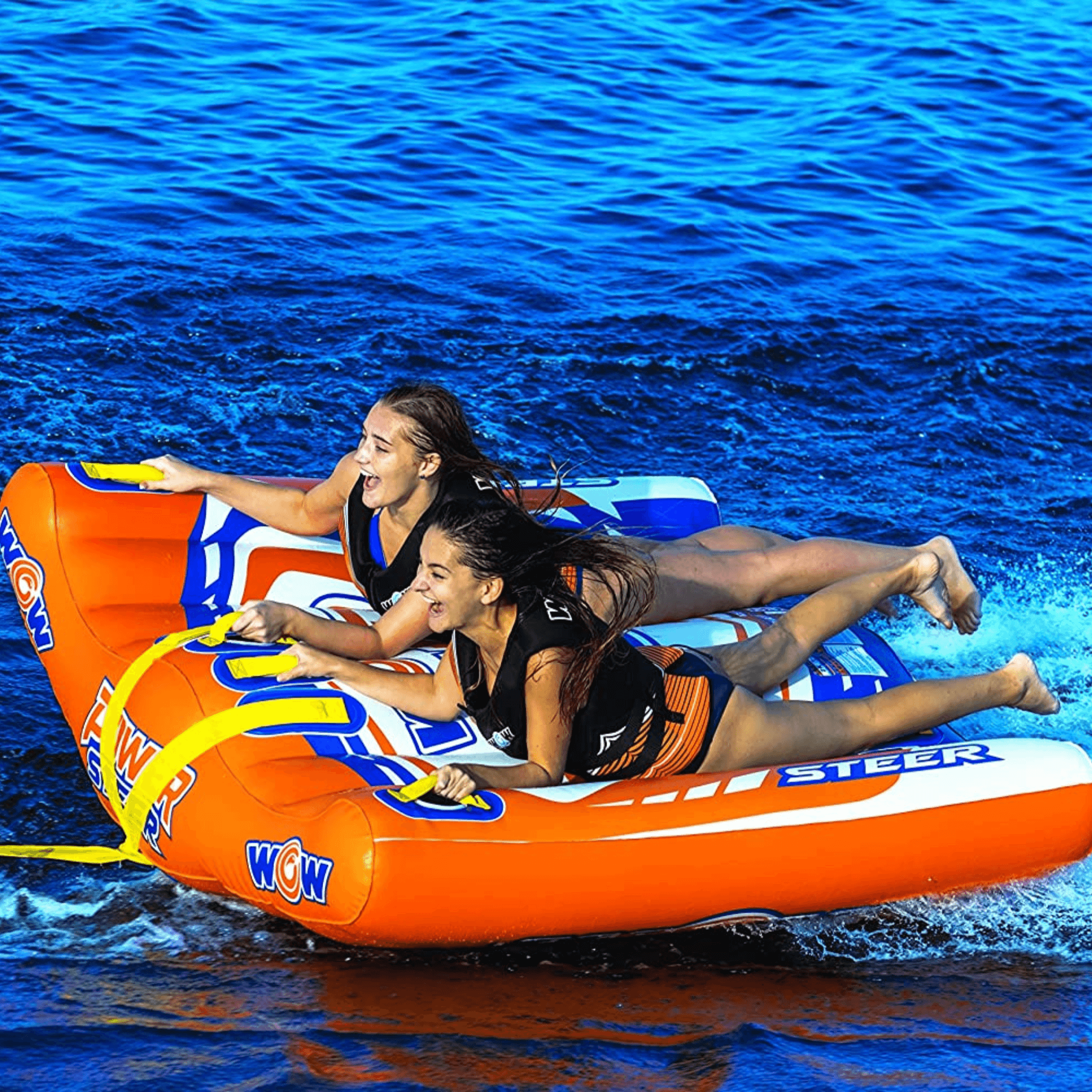 WOW Watersports Power Steer 2 Person Steerable Deck Tube Towable