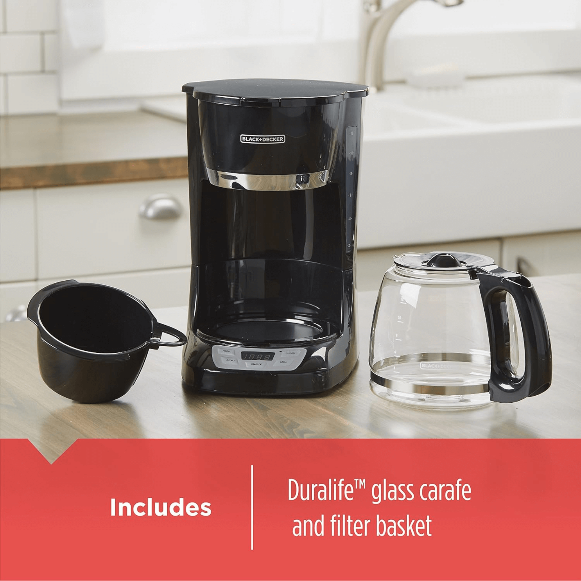 Black & Decker 12 Cup Programmable Coffee Maker with Quick-Touch Programming - REFURBISHED