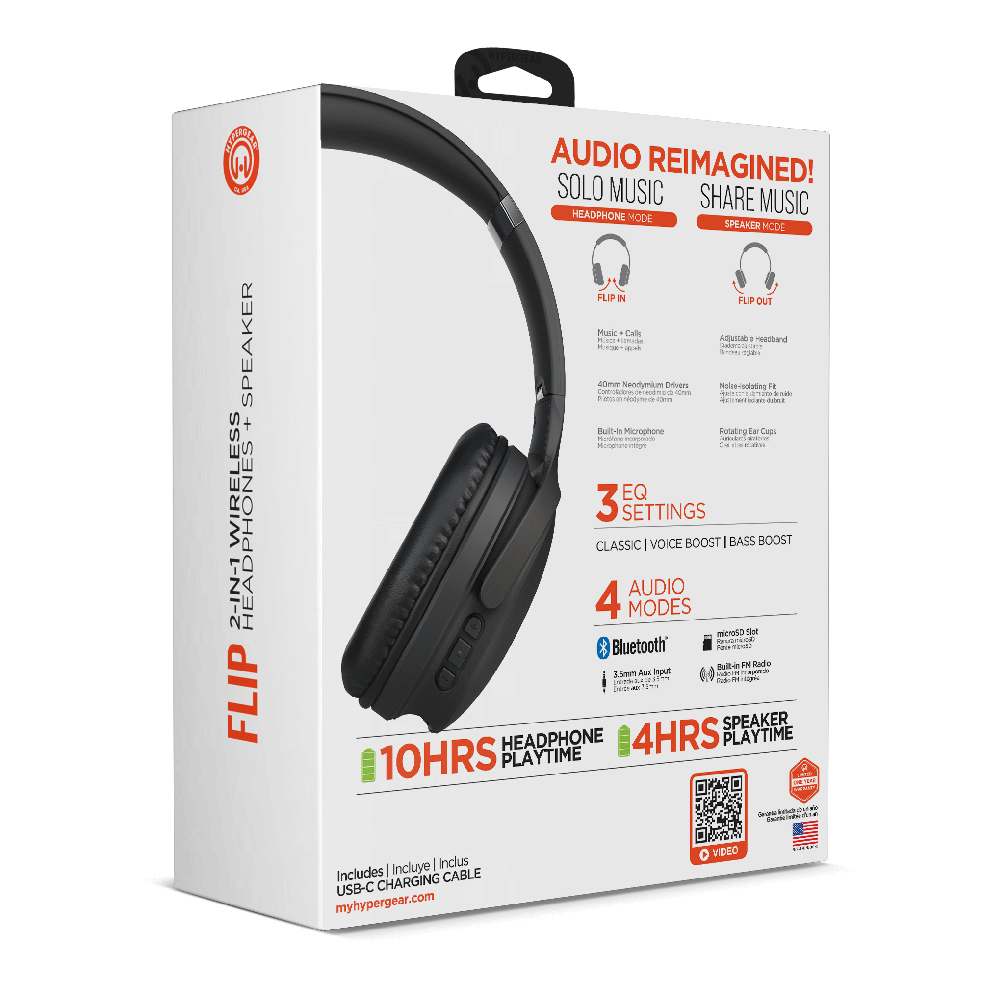 HyperGear Flip 2-in-1 Headphones Plus Speaker