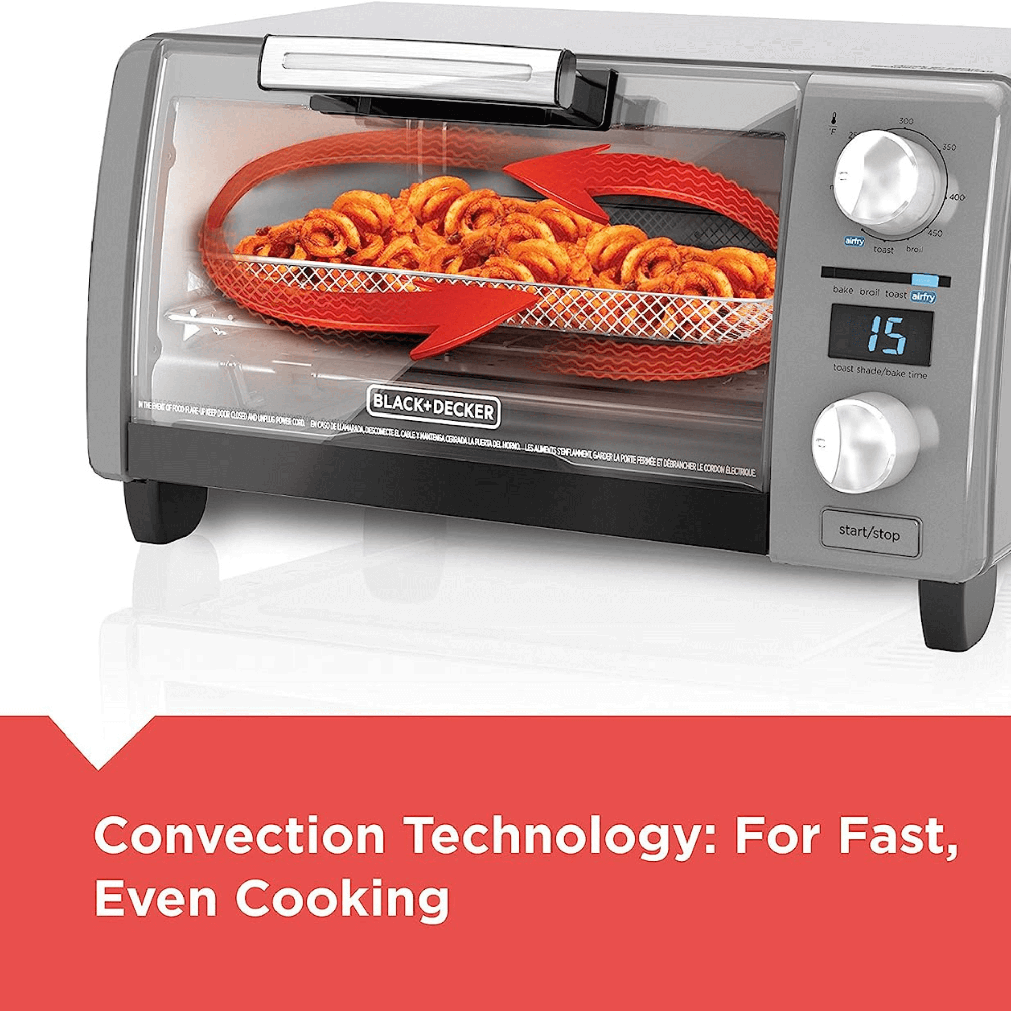Black & Decker Air Fry Digital Toaster Oven - REFURBISHED