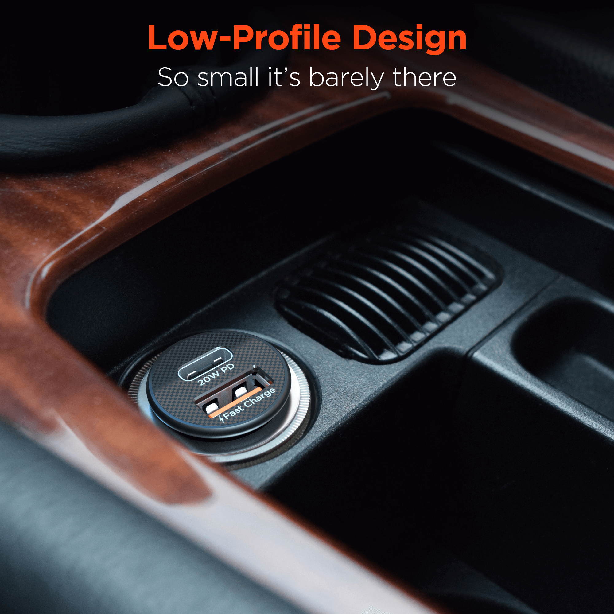 HyperGear Mini 20W USB-C PD + 18W USB Fast Car Charger