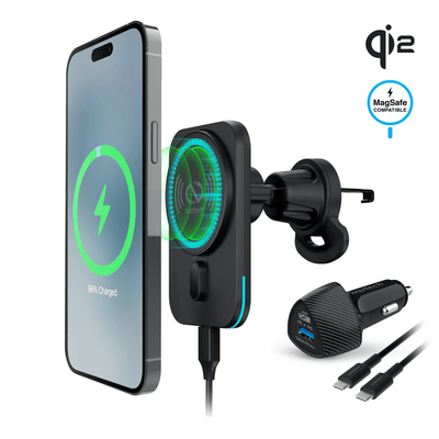 Naztech MagLock CAR 15W Magnetic Wireless Fast Charging Vent Mount with Qi2