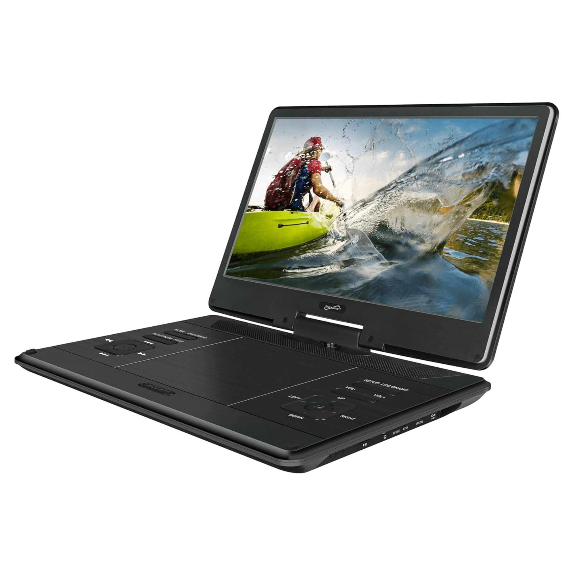 Supersonic 14-Inch Portable LED DVD Player with Built-in Hybrid TV Tuners ACDC Compatible