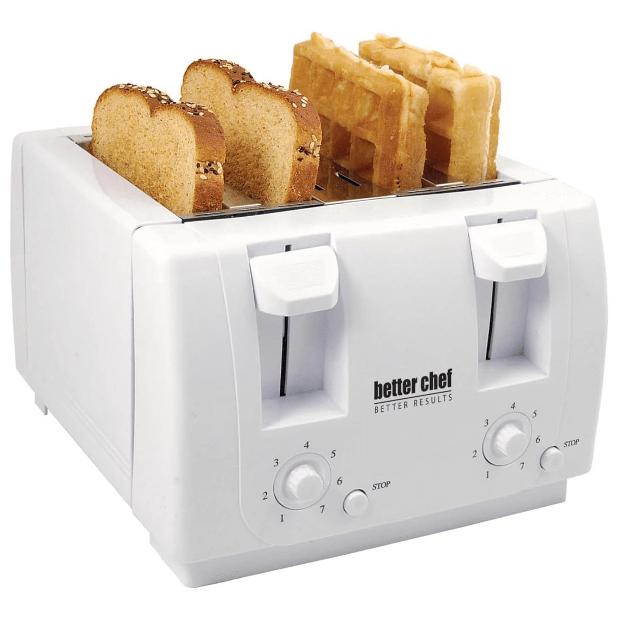 Better Chef Wide Slot 4-Slice Dual Control Toaster - REFURBISHED