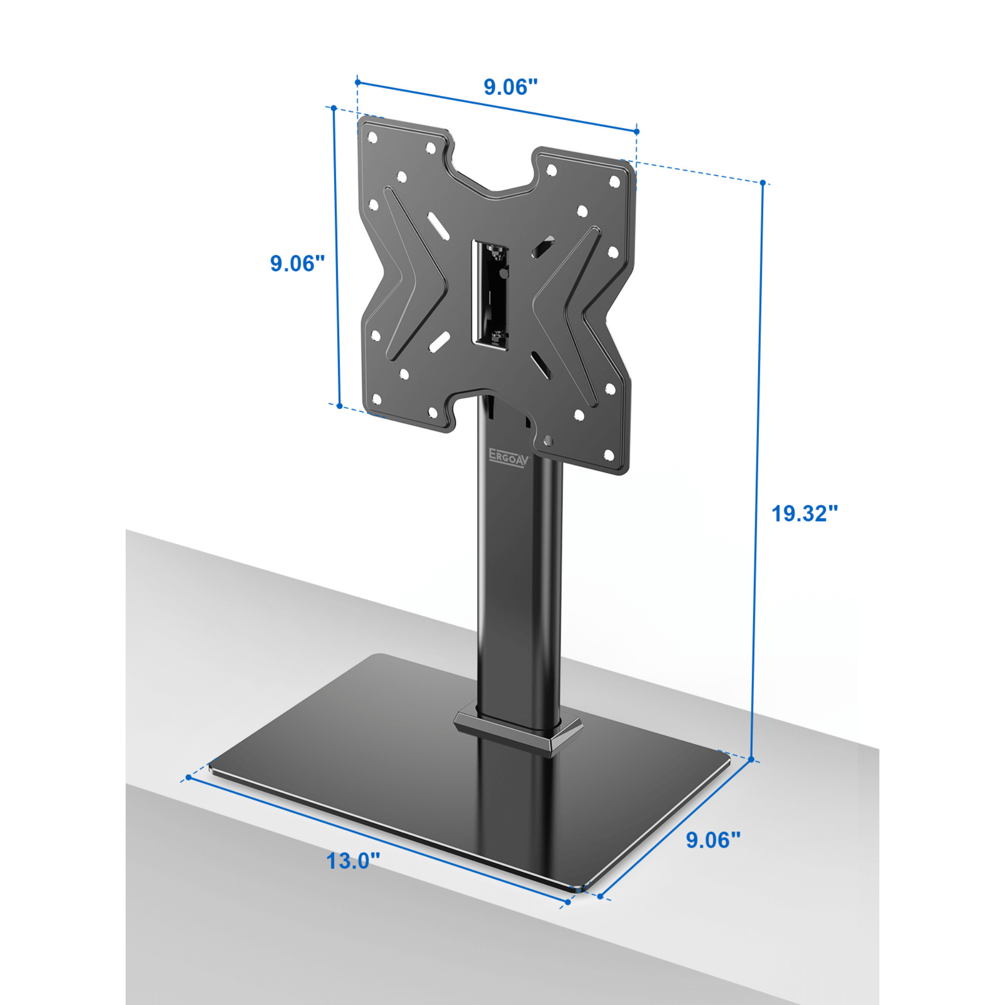ErgoAV Tabletop TV Stand with Swivel for 19” to 43” TVs