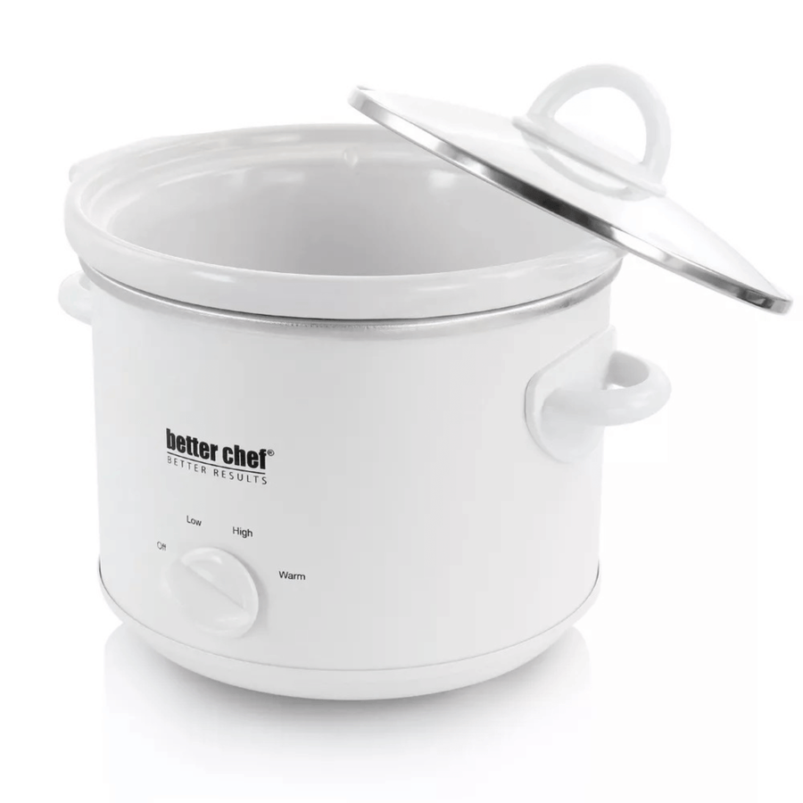 Better Chef 3-Quart Round Stone Cooker with Removable White Crock