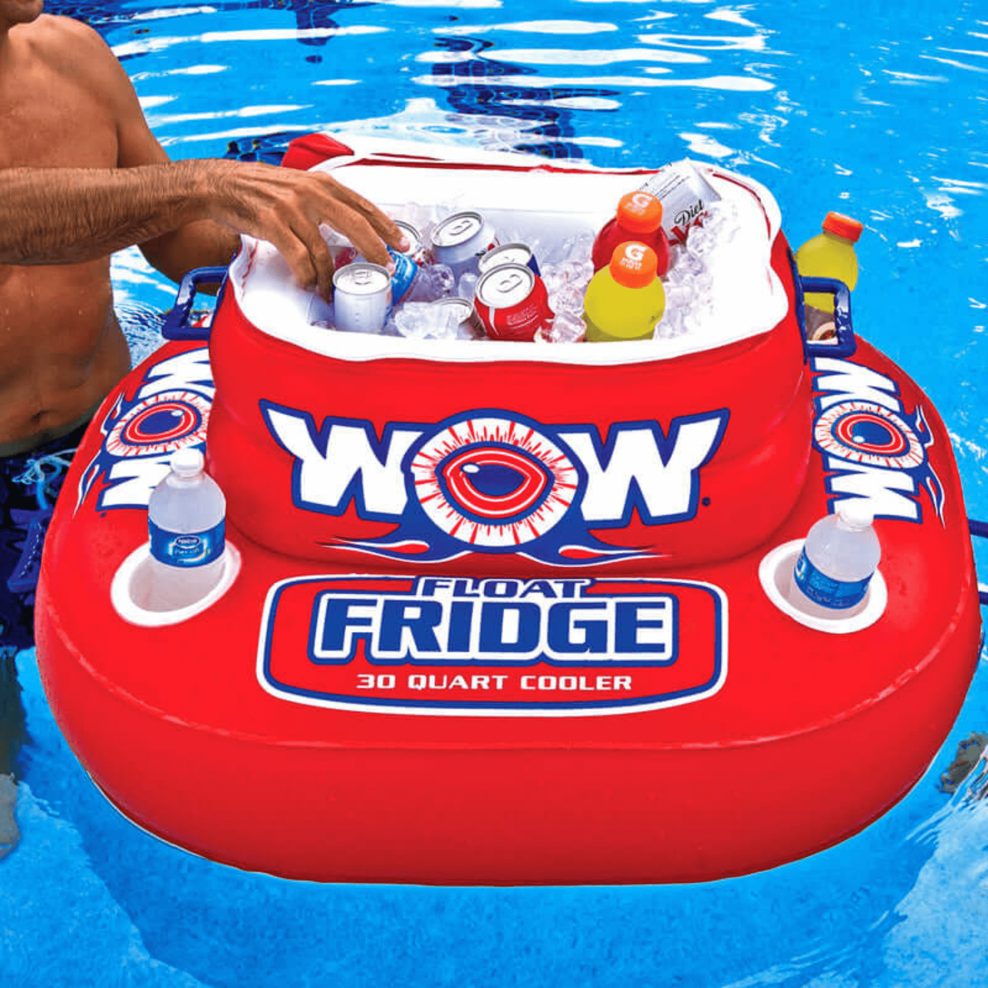 WOW Watersports Float Fridge 30 Can Capacity Inflatable Cooler