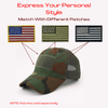 Military-Style Tactical Patch Hat with Adjustable Strap | Breathable & Unisex