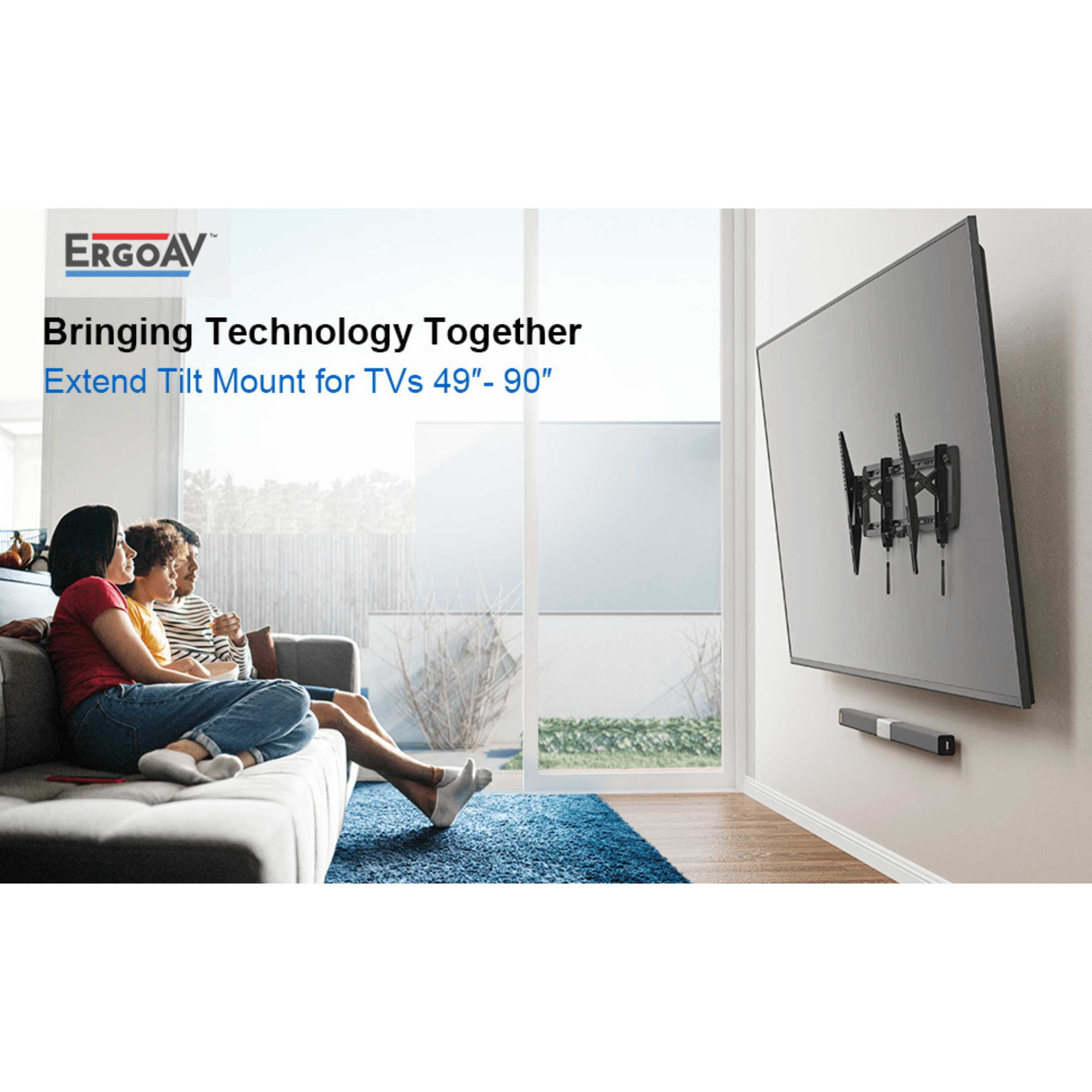 ErgoAV Extend and Tilt Mount for TVs 49" to 90"