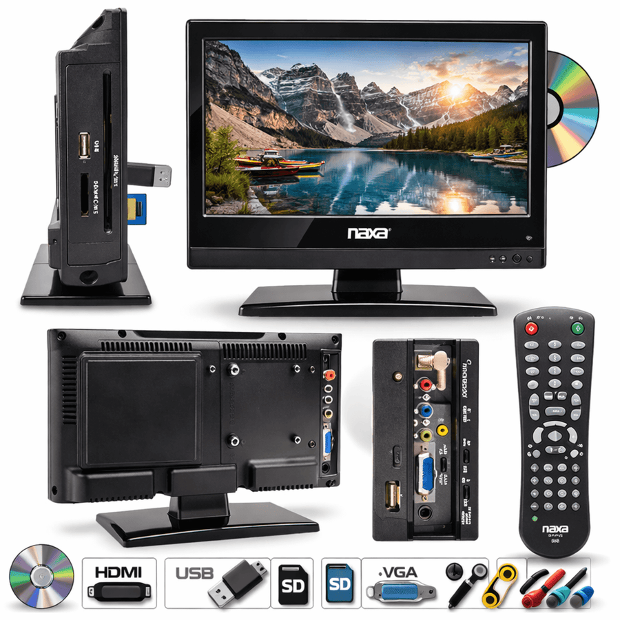 Naxa 13.3" 12V ACDC LED HDTV with DVD and Media Player - Refurbished