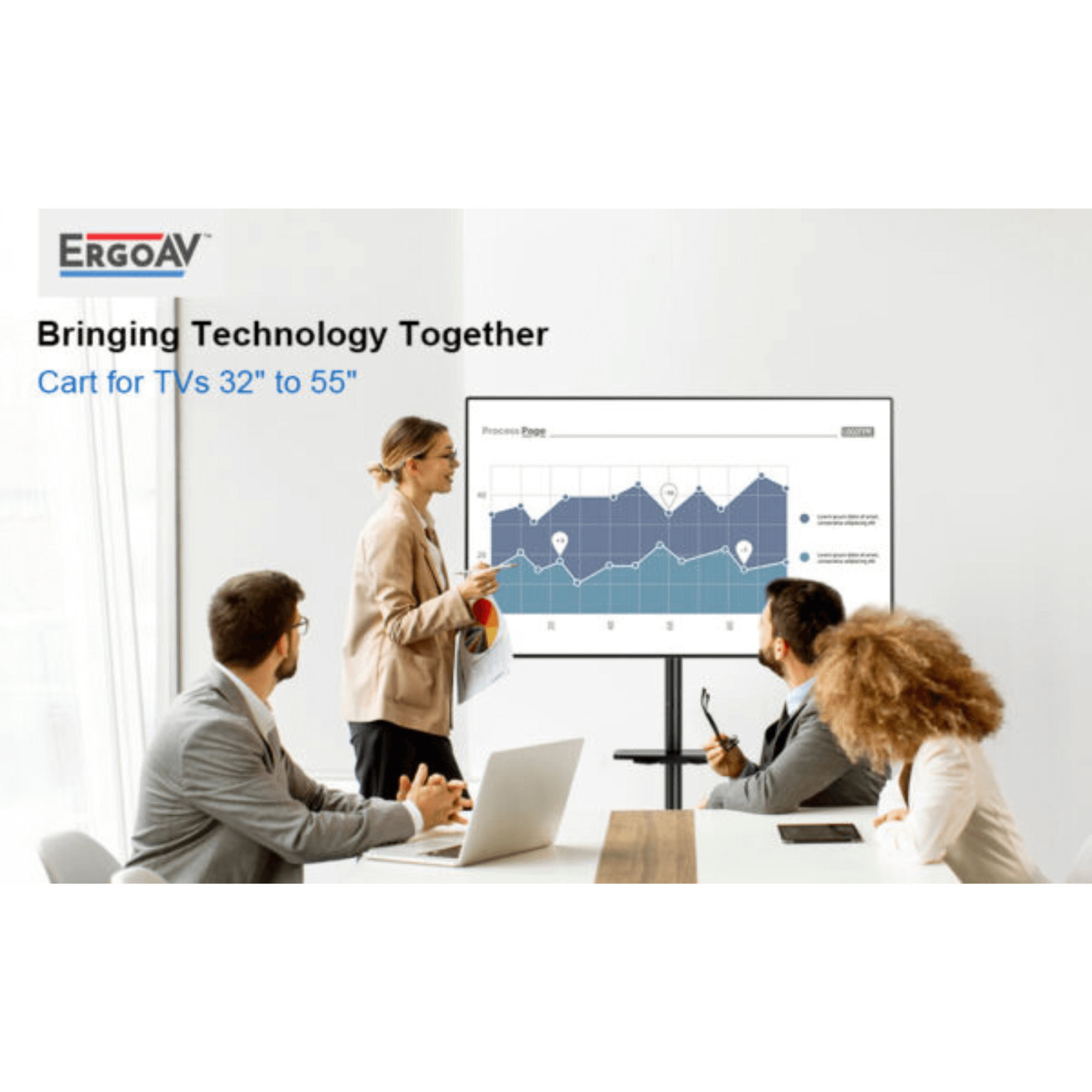 ErgoAV Movable Cart for TVs 32" to 55"