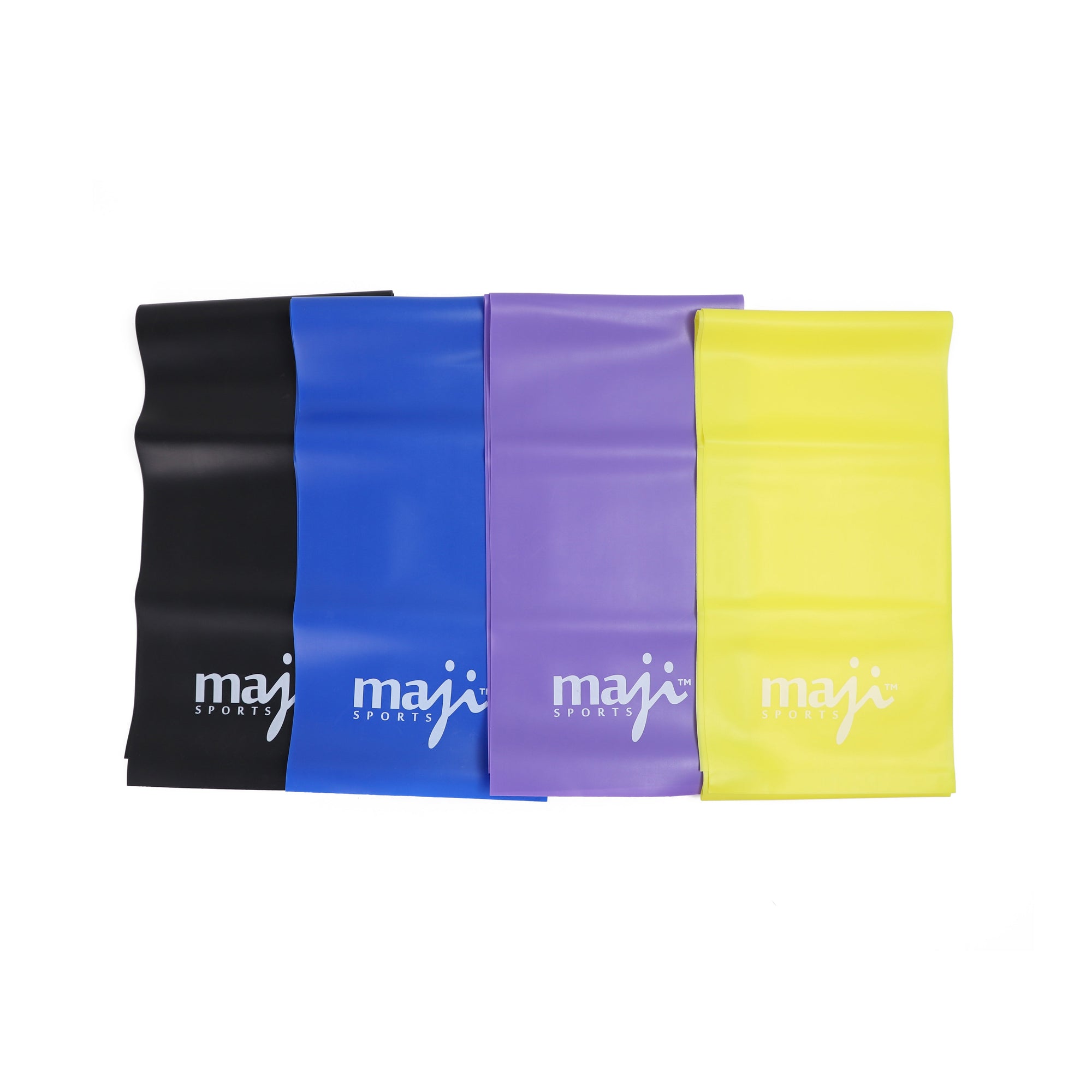 Maji Sports Full Body Exercise & Stretch Bands - Variable Resistance 4 Pack