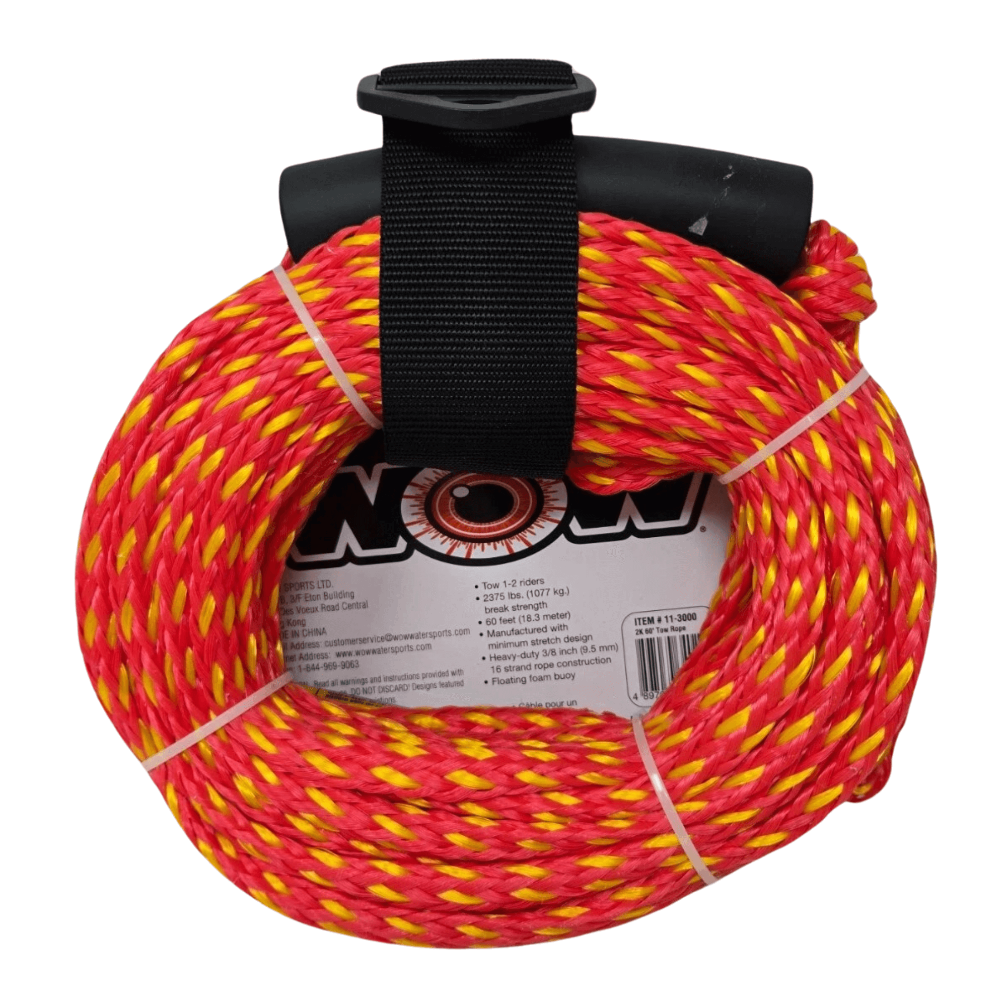 WOW Watersports 2K 60' Tow Rope Tube Up to 2 Riders With a Floating Foam Buoy