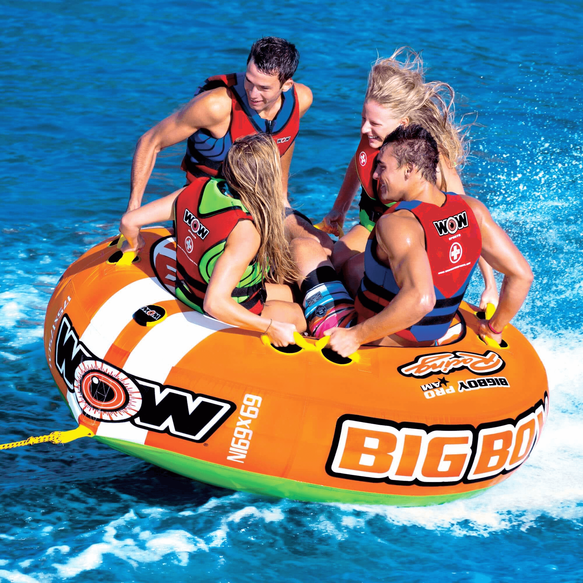 WOW Watersports Big Boy 1 - 4 Person Inflatable Racing Towable Tube