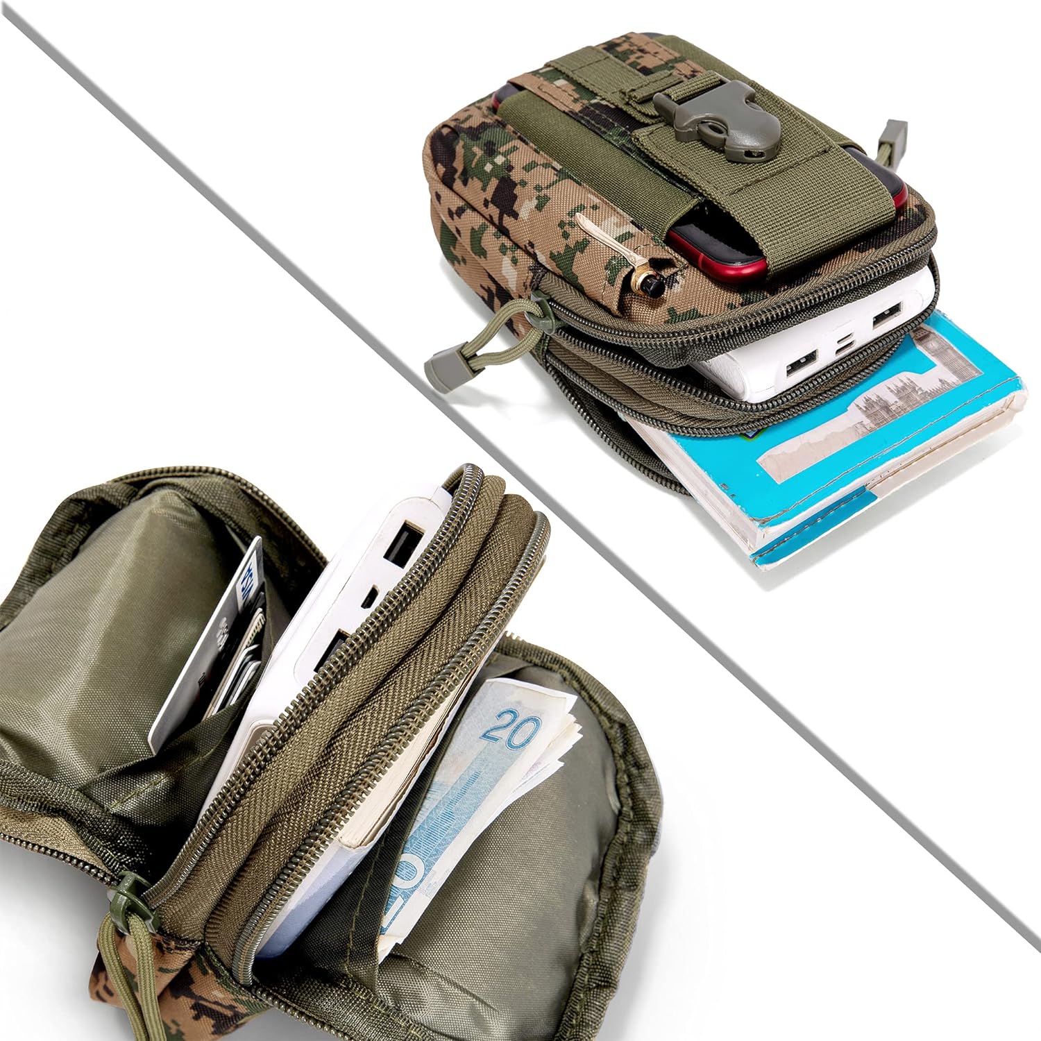 JupiterGear Tactical MOLLE Military Pouch Waist Bag for Hiking, Running and Outdoor Activities
