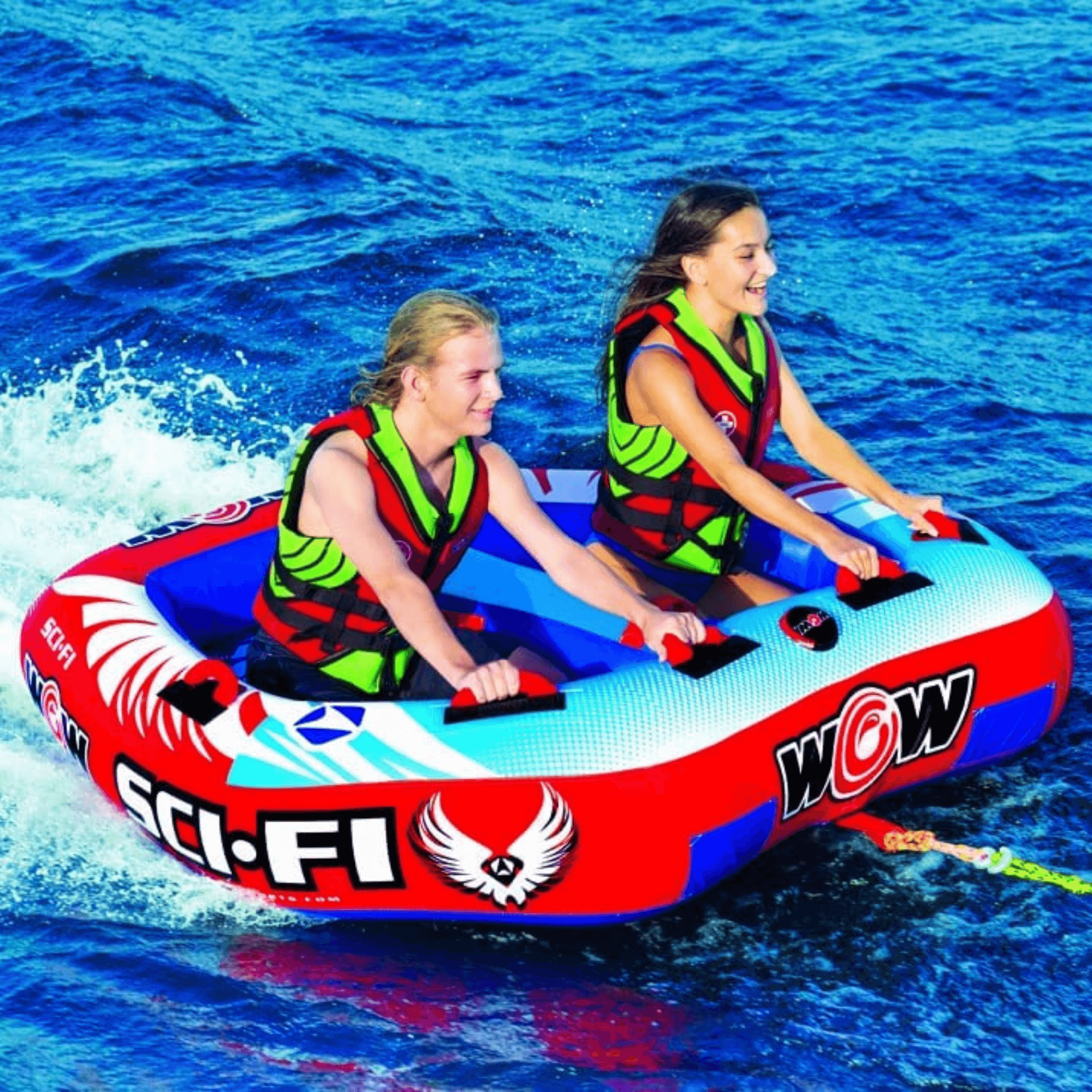 WOW Watersports Sci-Fi 2 Person 2P Cockpit Towable with Inflated Median