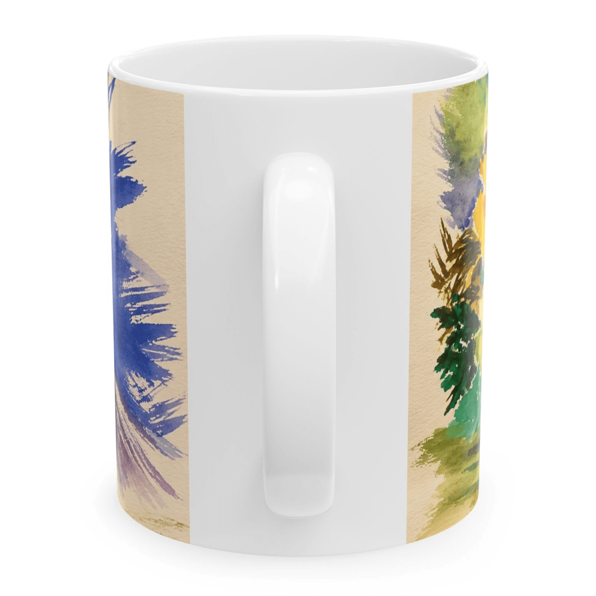PimsArt Vibrant Watercolor Floral Mug From Original Painting