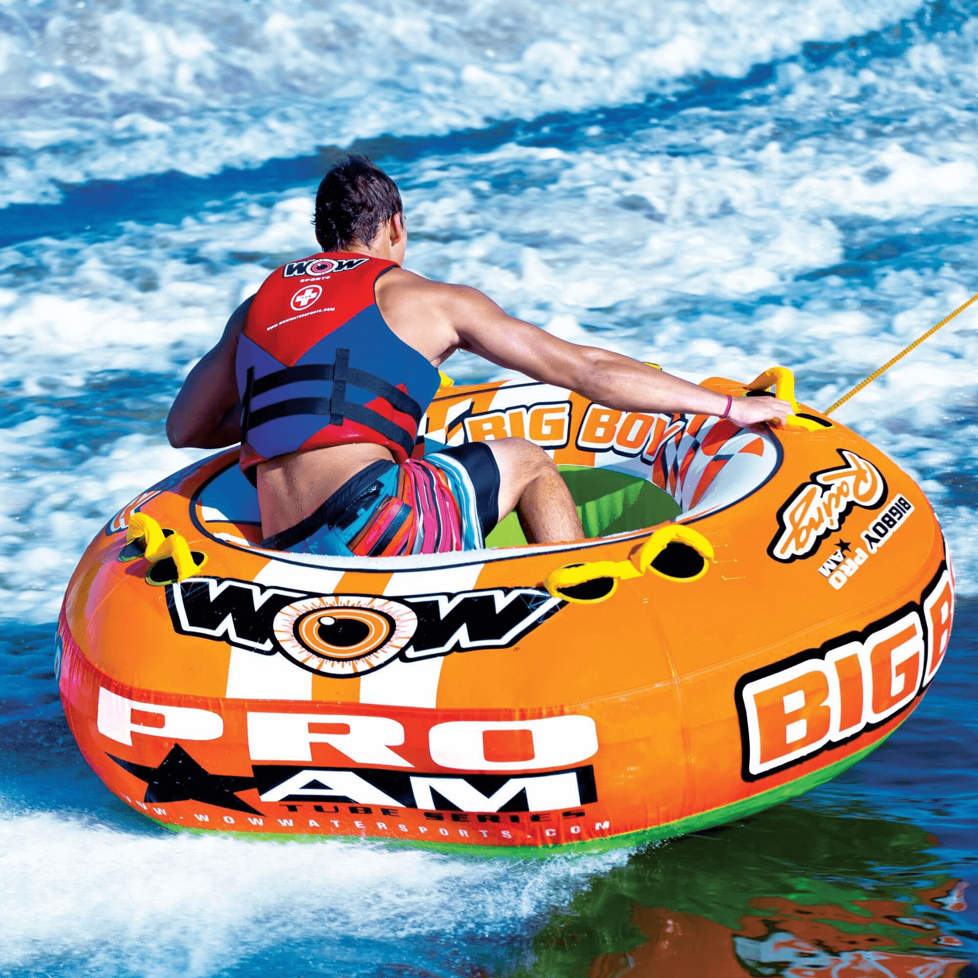 WOW Watersports Big Boy 1 - 4 Person Inflatable Racing Towable Tube