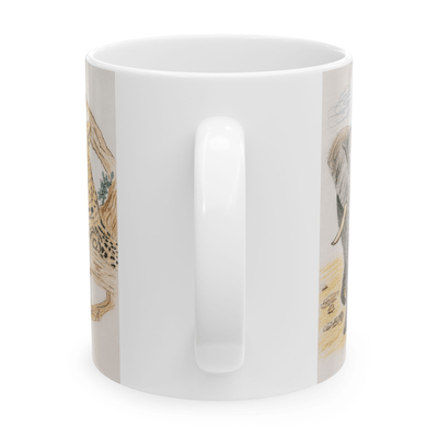 PimsArt African Safari Lion Elephant Leopard Mug From Original Drawing