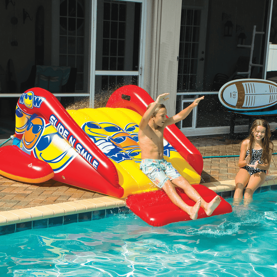 WOW Watersports Slide N Smile Inflatable Pool Slide with Sprinklers