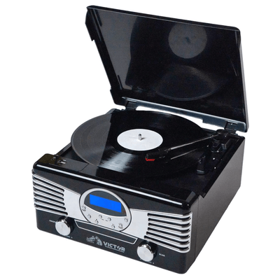Victor Diner 7-in-1 Turntable Music Center Black - Refurbished