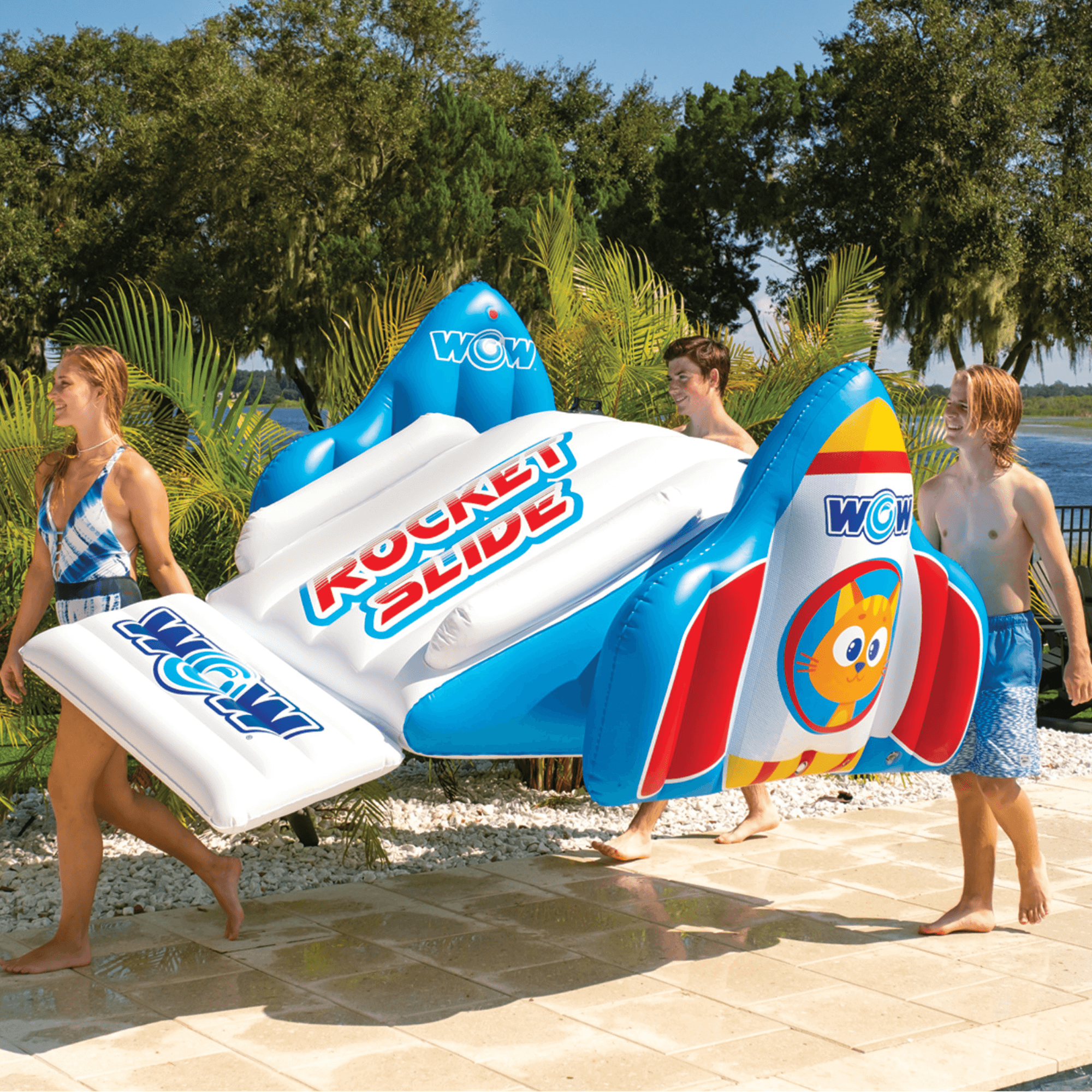WOW Watersports Rocket Pool Slide with Built-In Sprinklers and Fast Set-Up