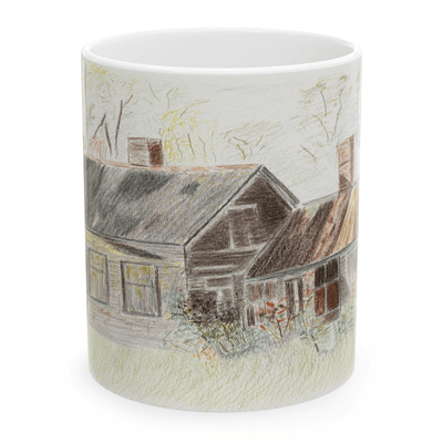 PimsArt Country Cottage Sketch Mug From Original Drawing