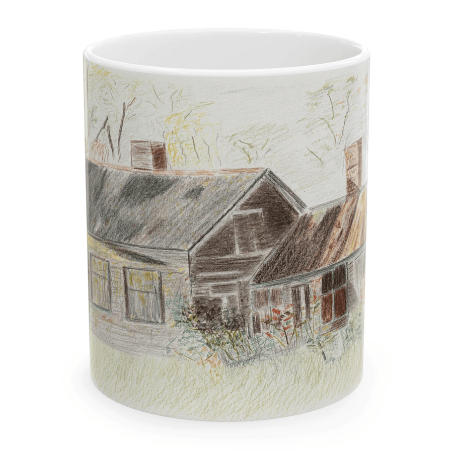 PimsArt Country Cottage Sketch Mug From Original Drawing