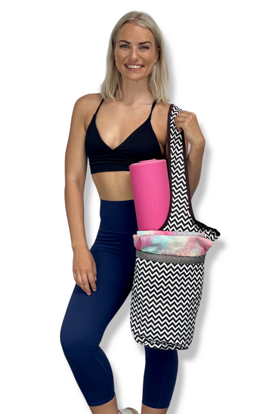 Yoga Mat Carrying Tote Bag with Large Size Pockets | Multipurpose and Fit Most Size Mats