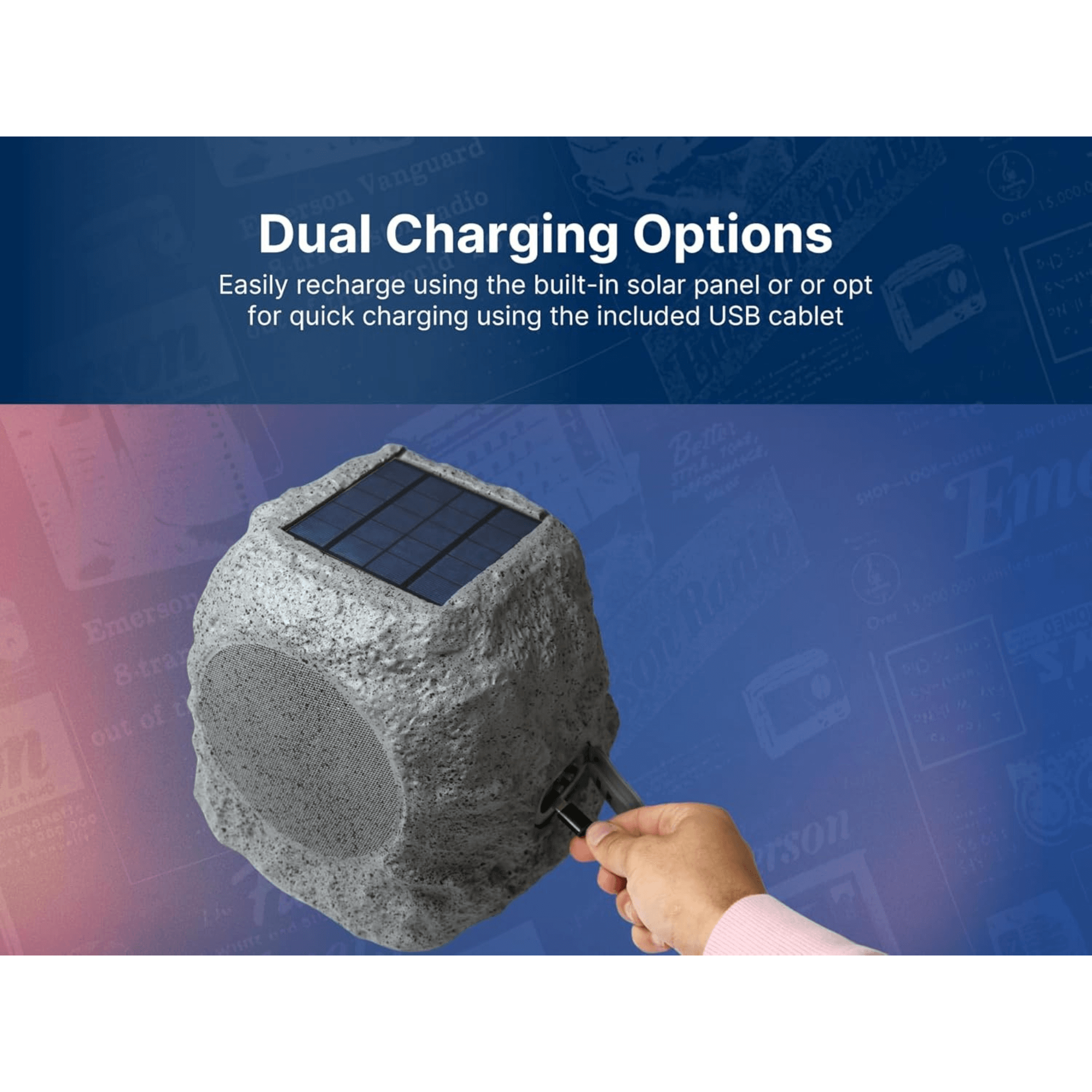 Emerson Rock Party Solar Bluetooth Speaker