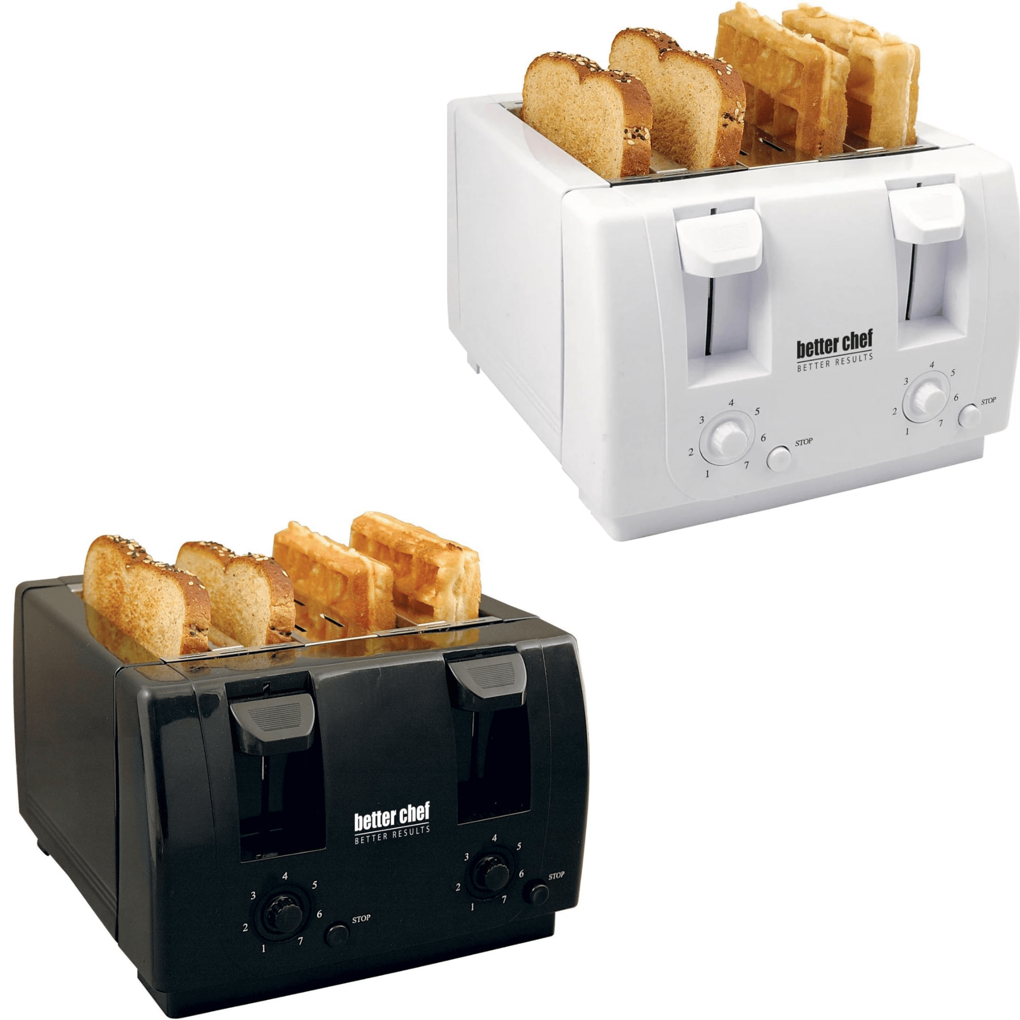 Better Chef Wide Slot 4-Slice Dual Control Toaster - REFURBISHED