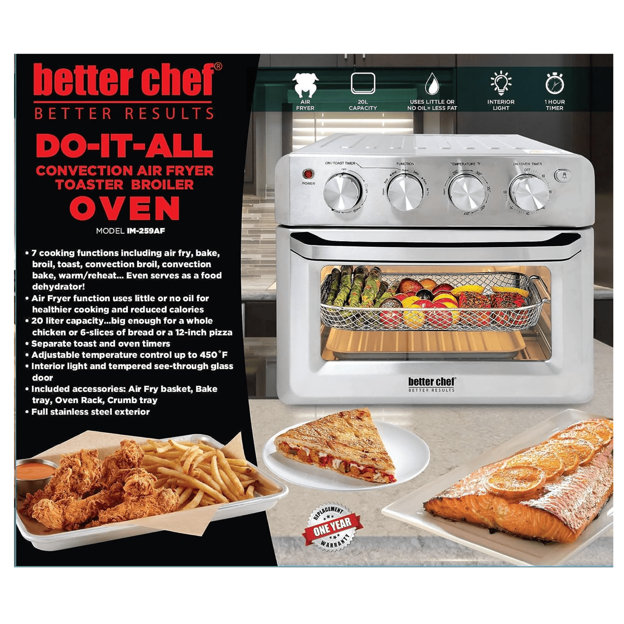 Better Chef Do-It-All Convection Air Fryer Toaster Broiler Oven - REFURBISHED