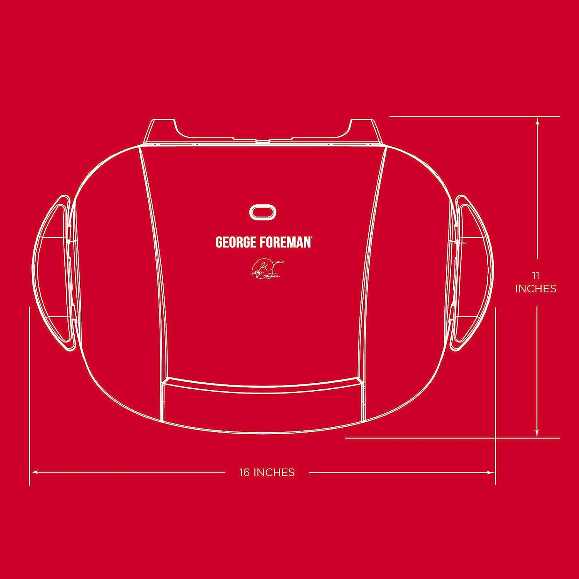 George Foreman 5-Serving Removable Plate Electric Indoor Grill and Panini Press - REFURBISHED