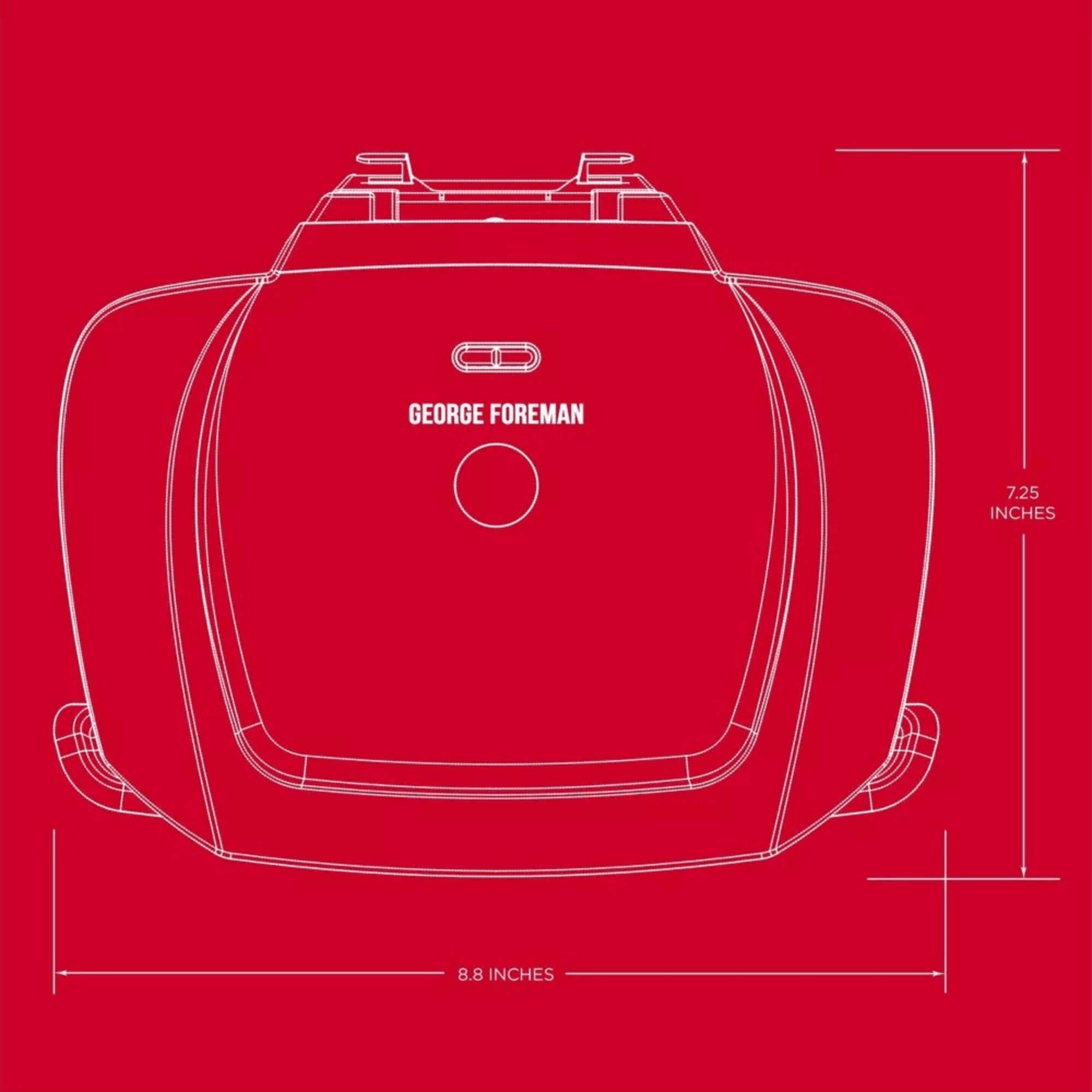 George Foreman 9-Serving Non-Stick Grill & Panini with Drip Pan - REFURBISHED