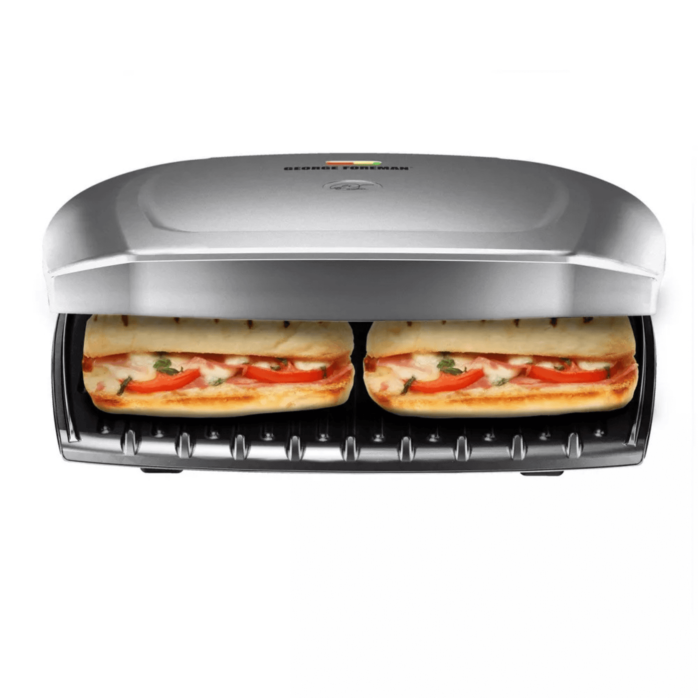 George Foreman 9-Serving Non-Stick Grill & Panini with Drip Pan - REFURBISHED