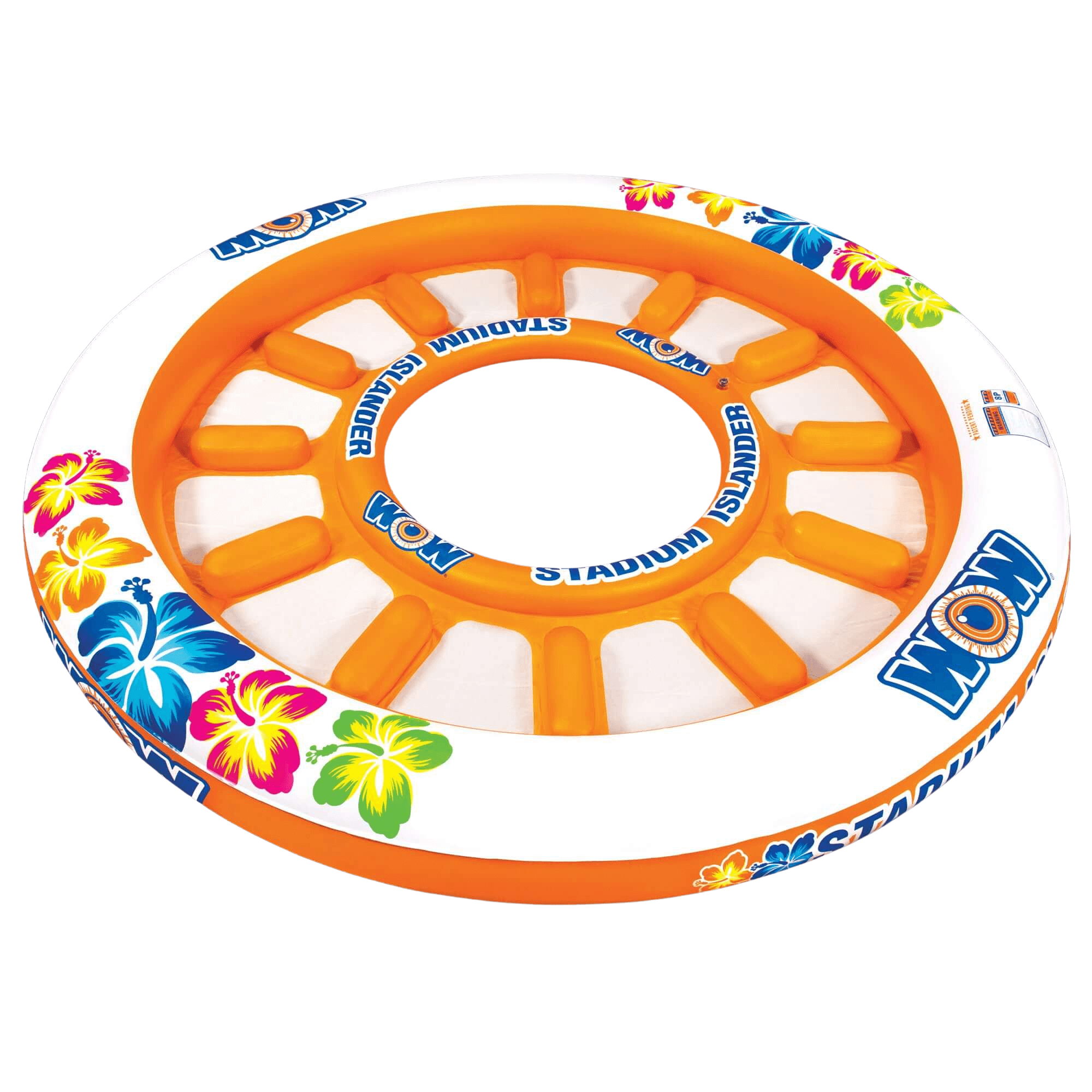 WOW Watersports Floating 12 Person Water Lounge & Island - Stadium Islander with Grommet