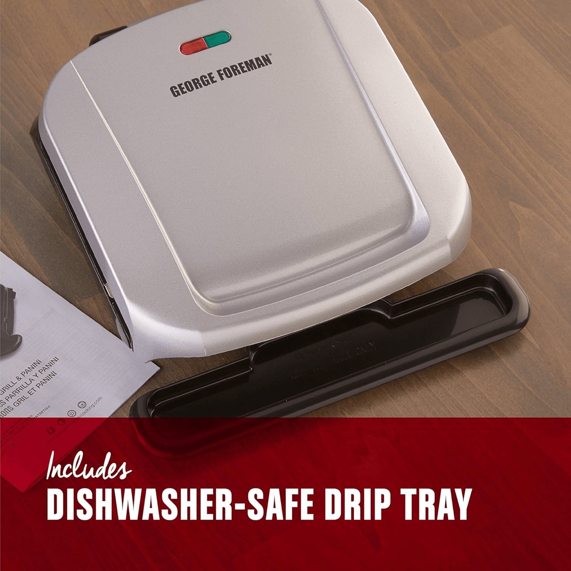 George Foreman 4-Serving Indoor Electric Grill White - REFURBISHED