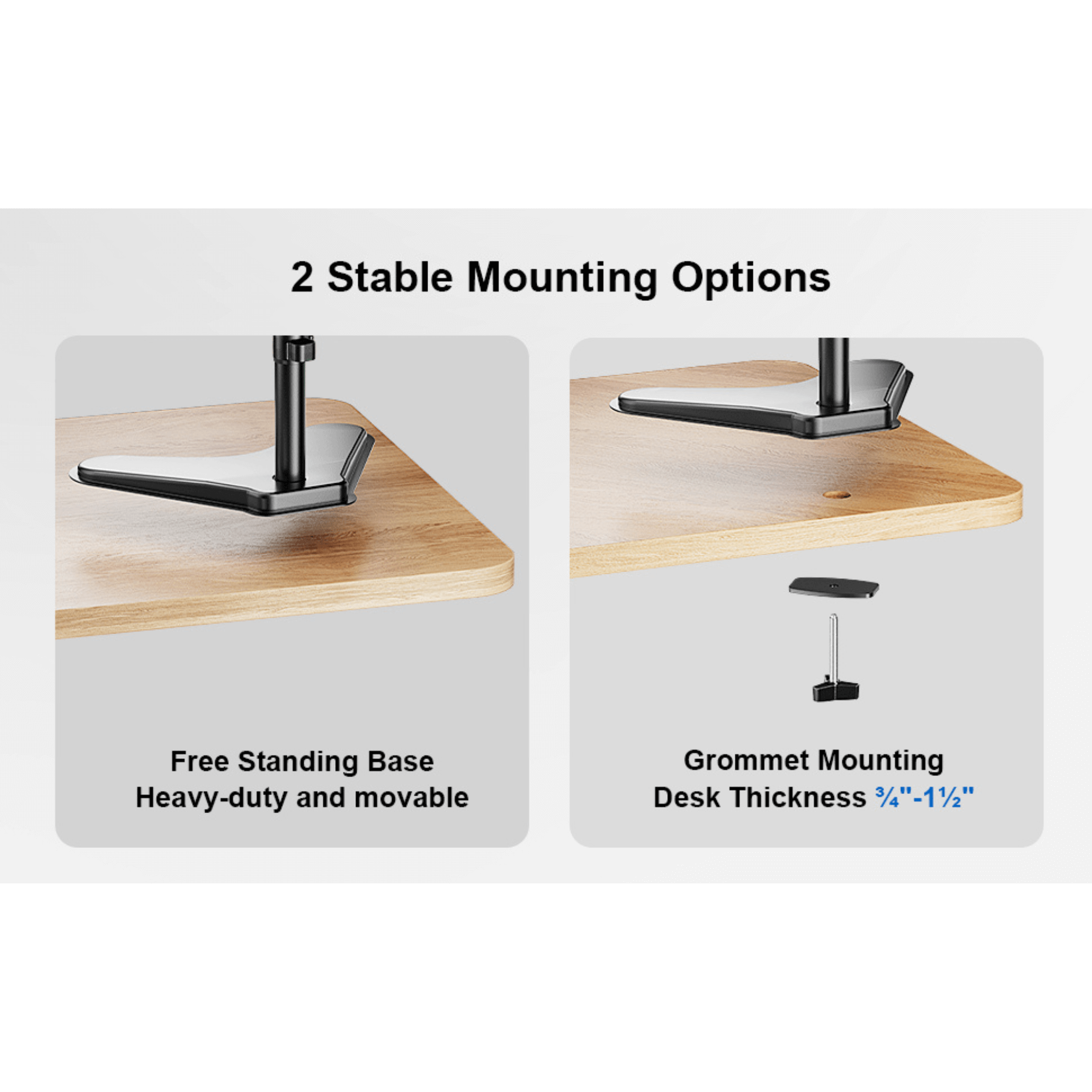 ErgoAV Desk Stand for Single Monitor 13" to 27"