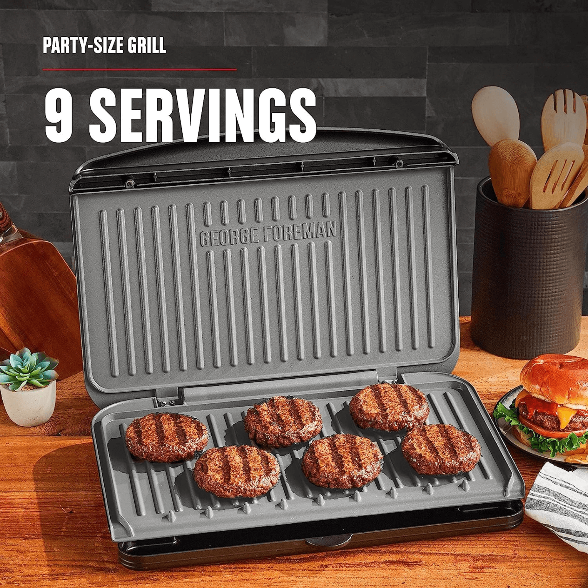 George Foreman 9-Serving Electric Indoor Grill - REFURBISHED