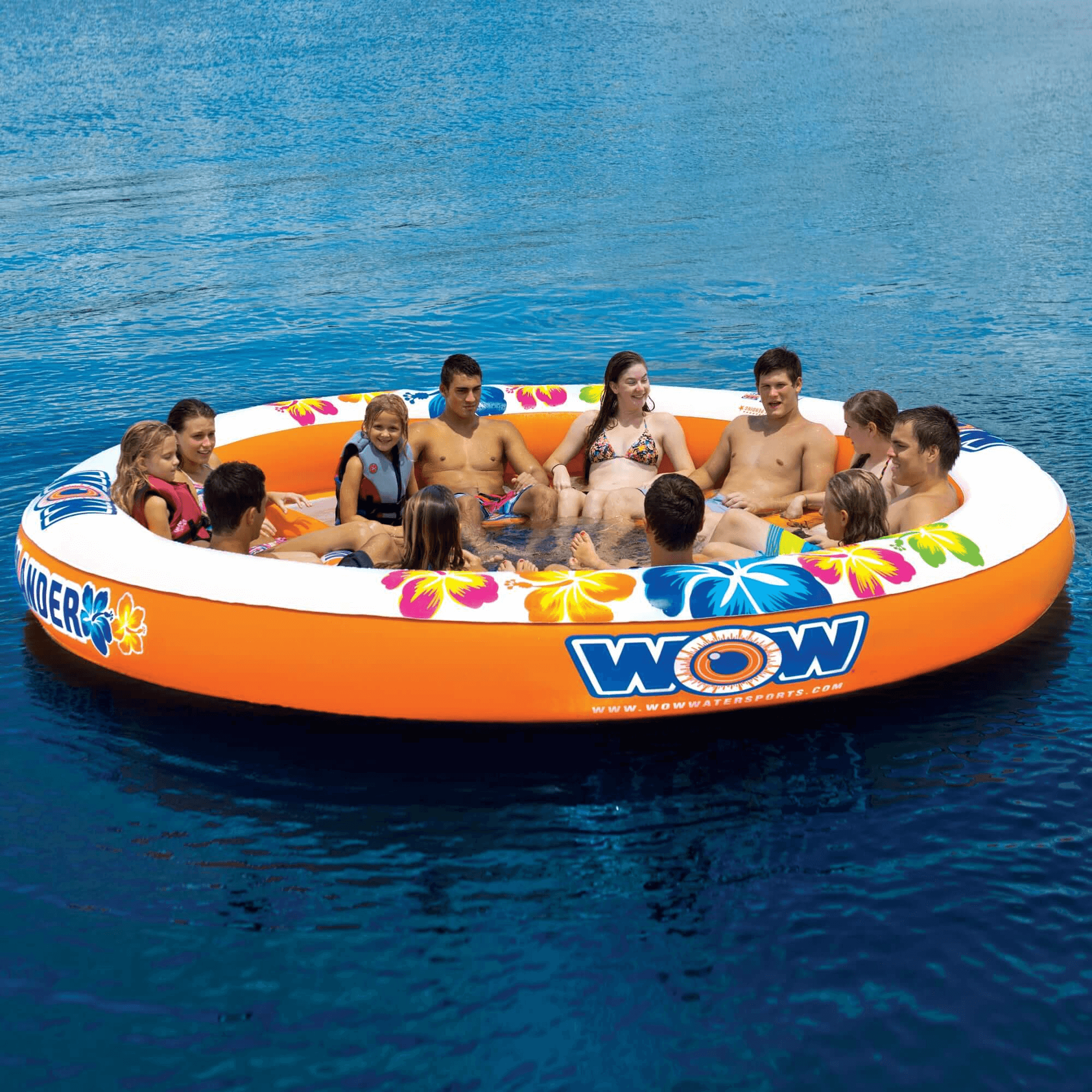 WOW Watersports Floating 12 Person Water Lounge & Island - Stadium Islander with Grommet