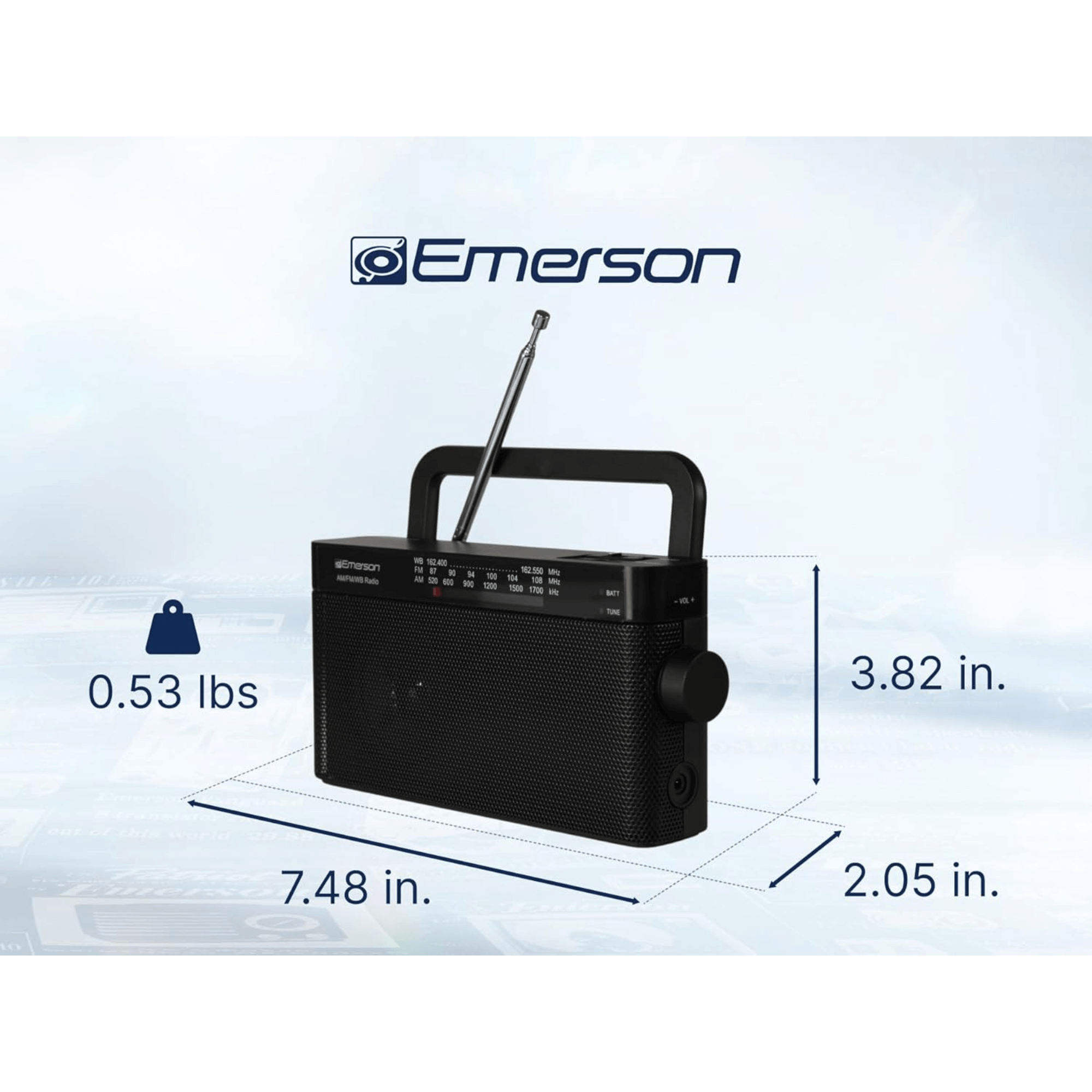 Emerson AM/FM/WB Radio with Telescopic Antenna