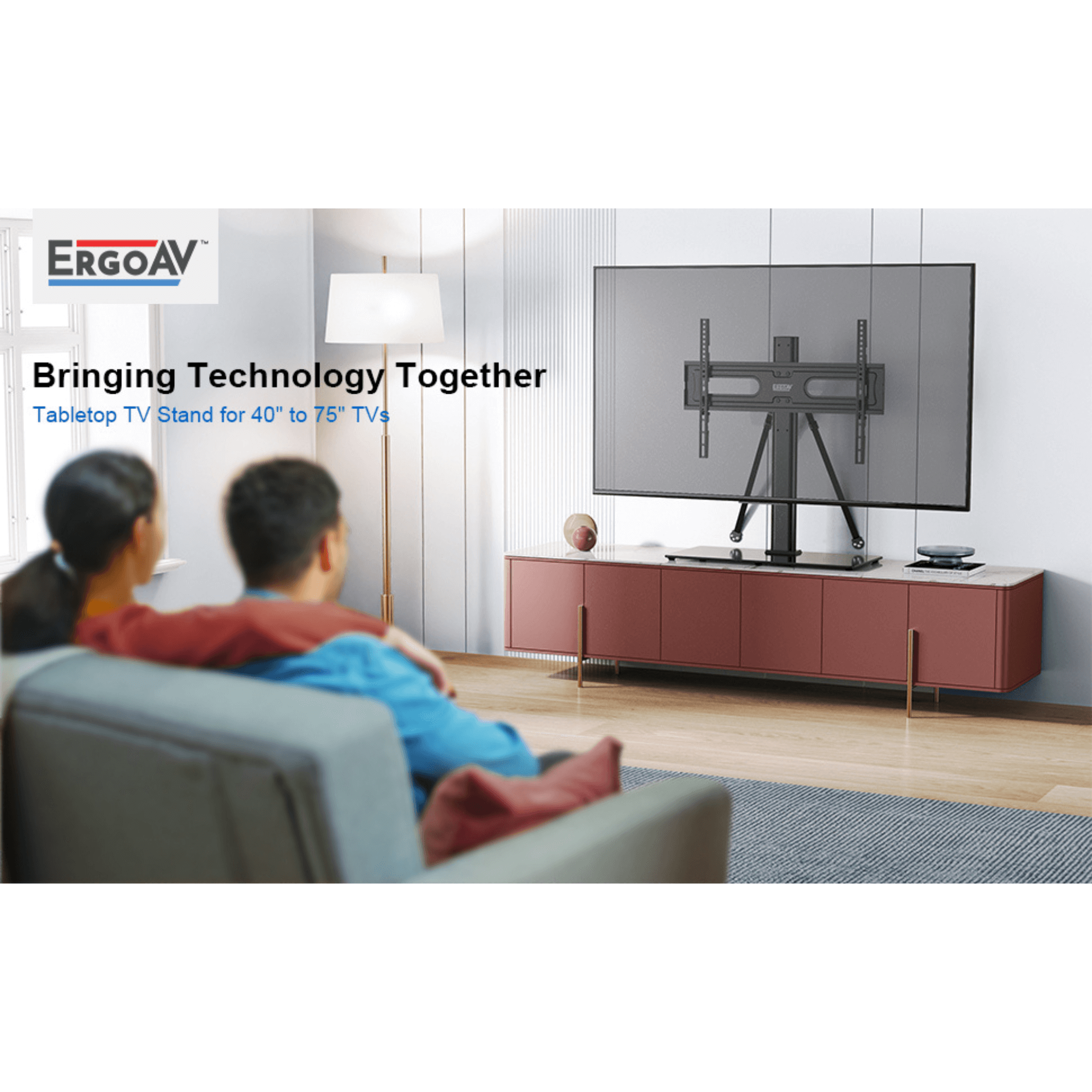 ErgoAV Tabletop TV Stand for 40" to 75" TVs