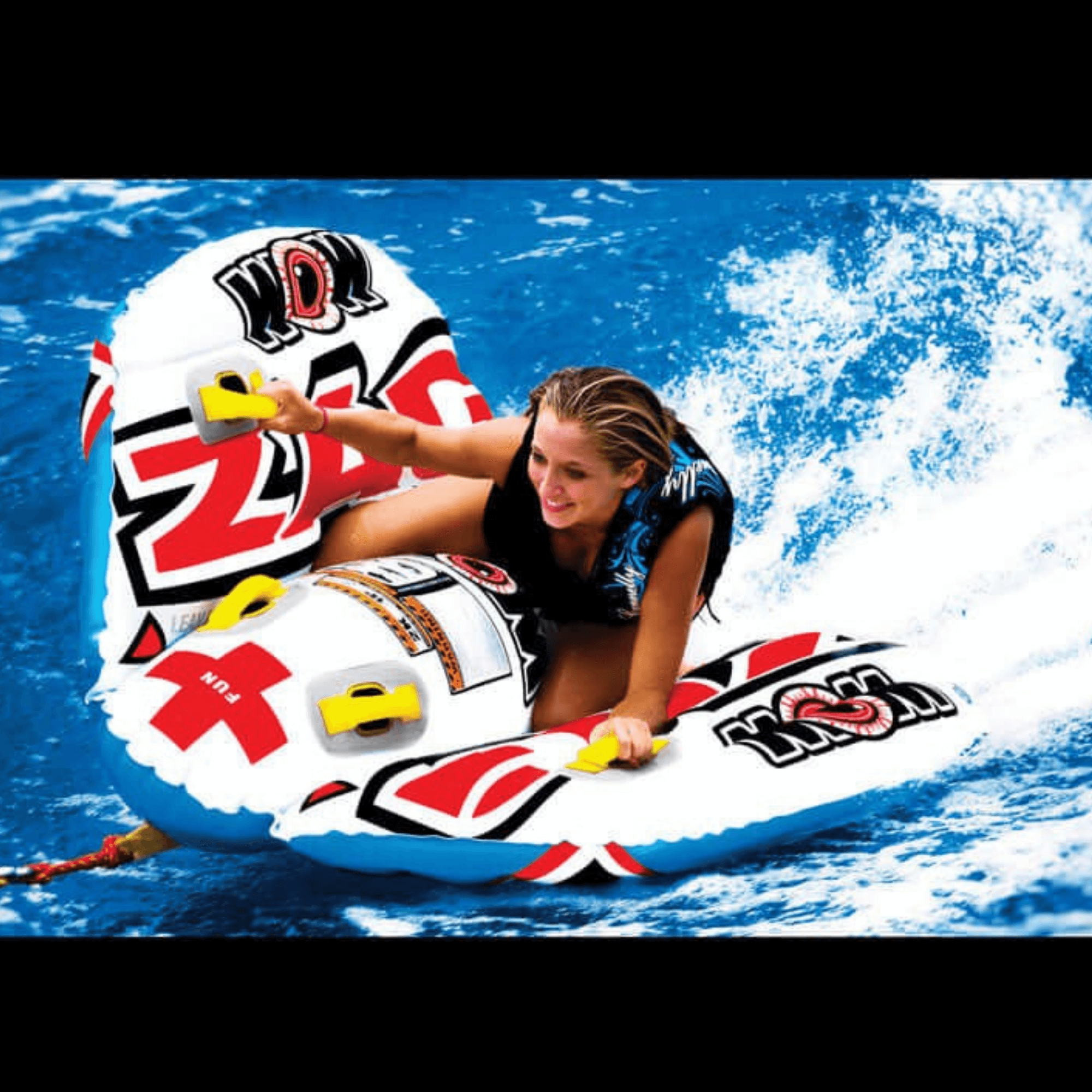 WOW Watersports Zig Zag 1 to 2 Person Inflatable Towable Steerable Tube