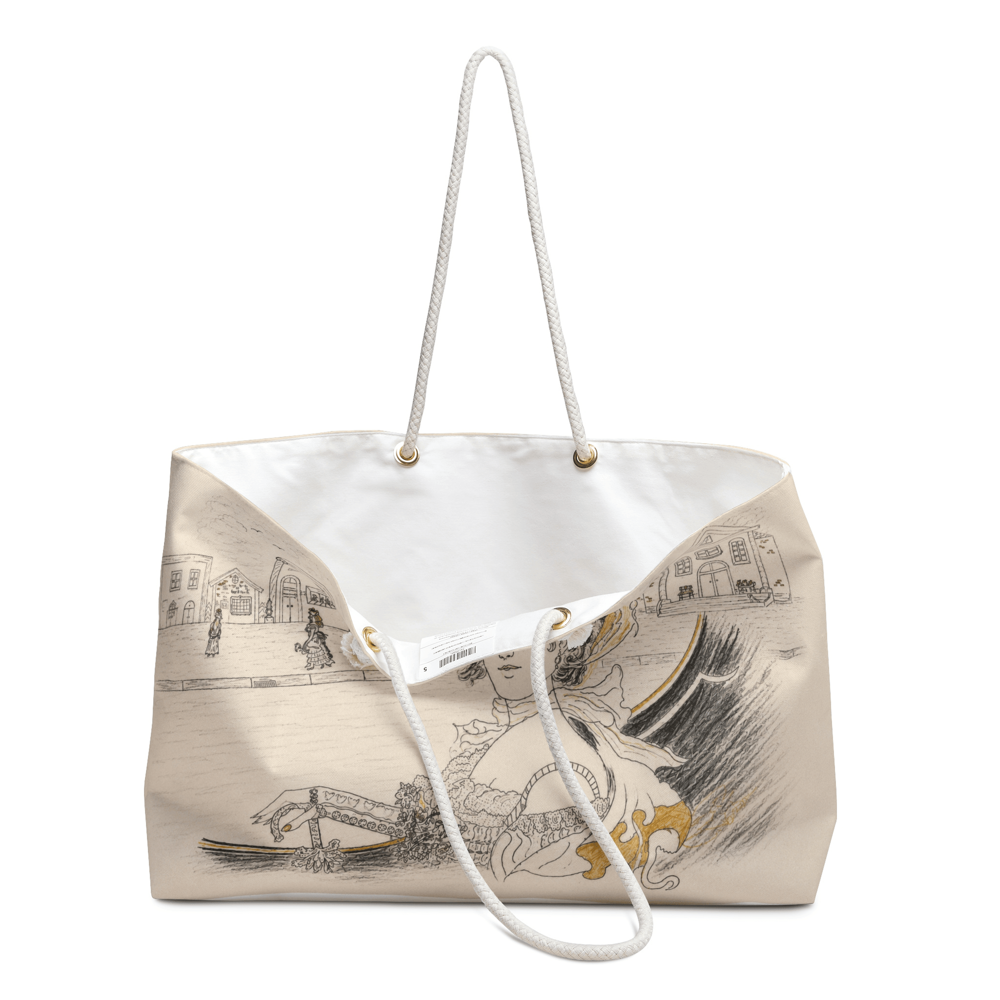 PimsArt Art Nouveau Victorian Lady Weekender Bag From Original Drawing