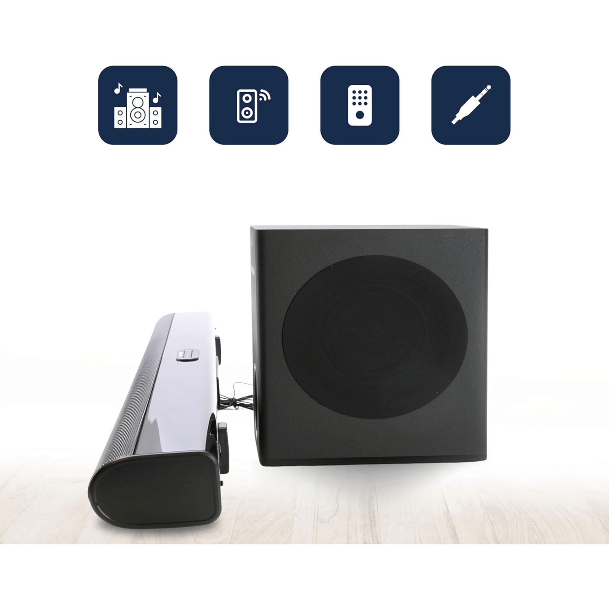 Emerson 37" Bluetooth Soundbar with Subwoofer and Remote Control