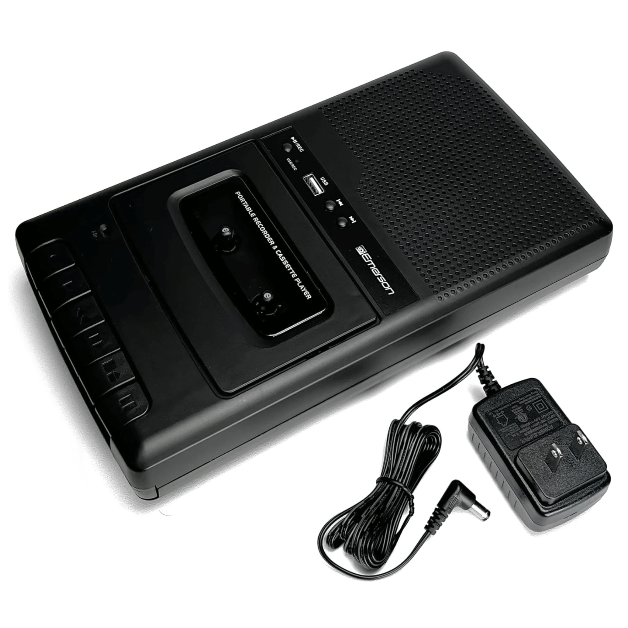 Emerson Portable Cassette Player and Recorder w Digital Conversion and Mic Input