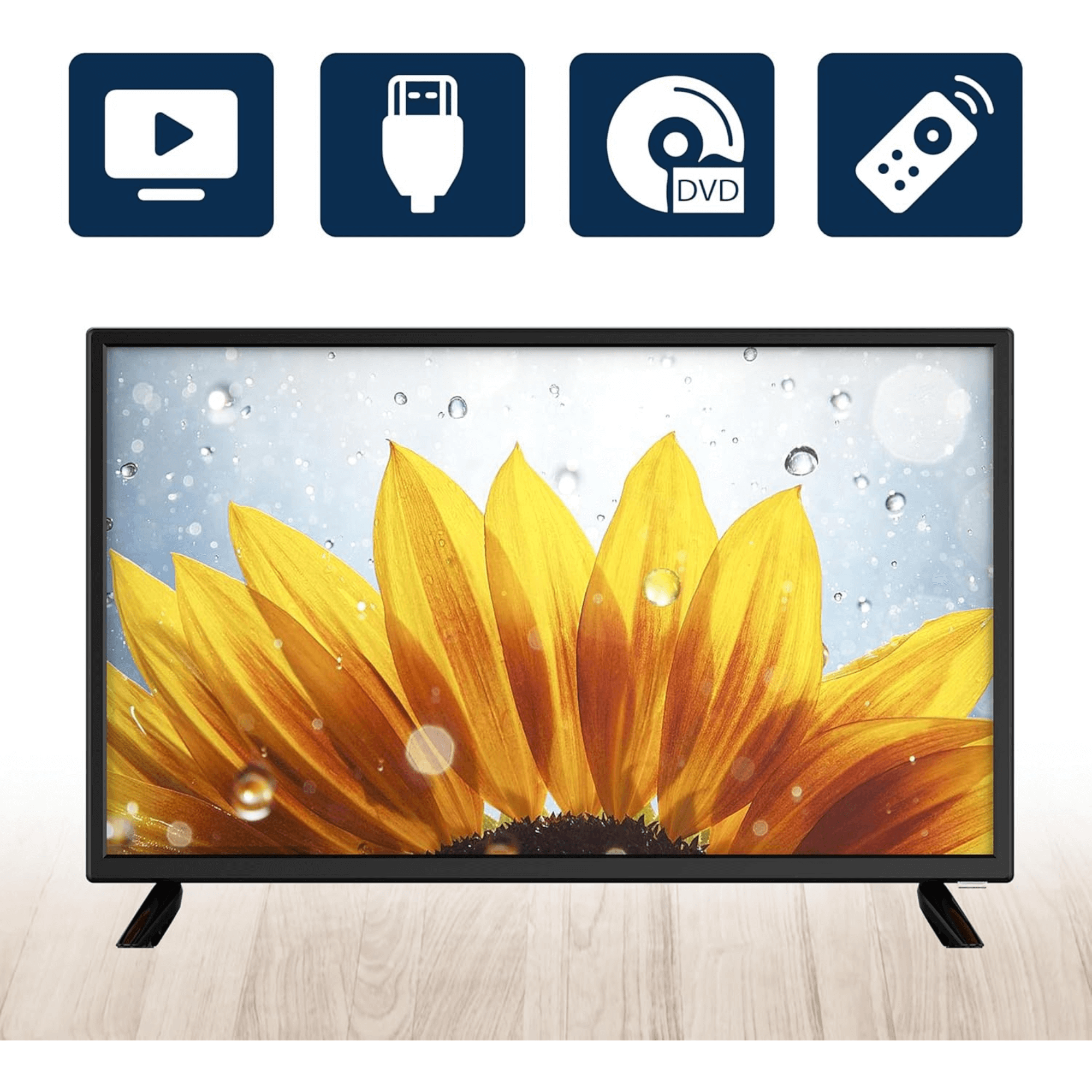 Emerson 24" Class Widescreen AC/DC 12V HD LED Television with DVD Player